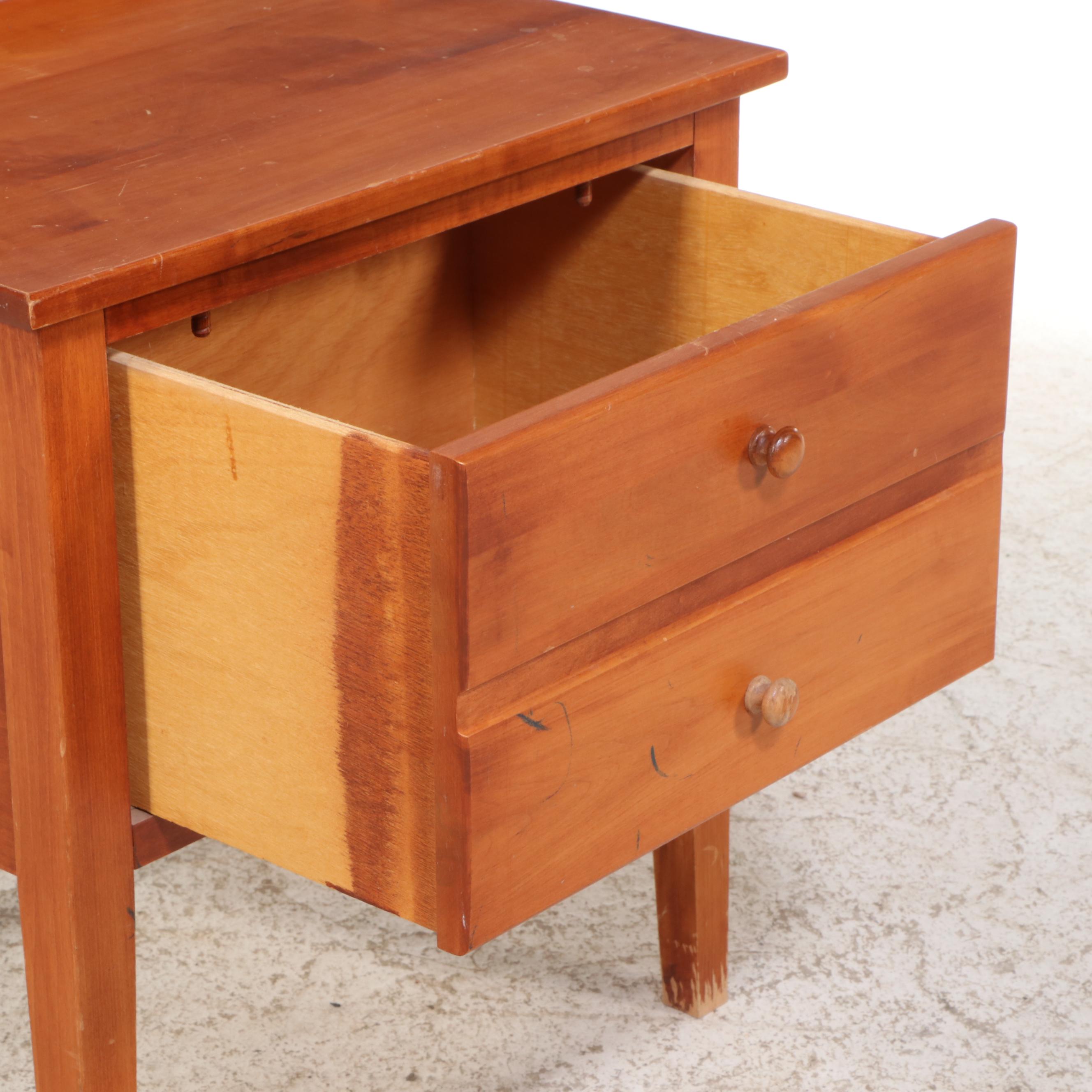 Early American Style Birch Single-Drawer Nightstand