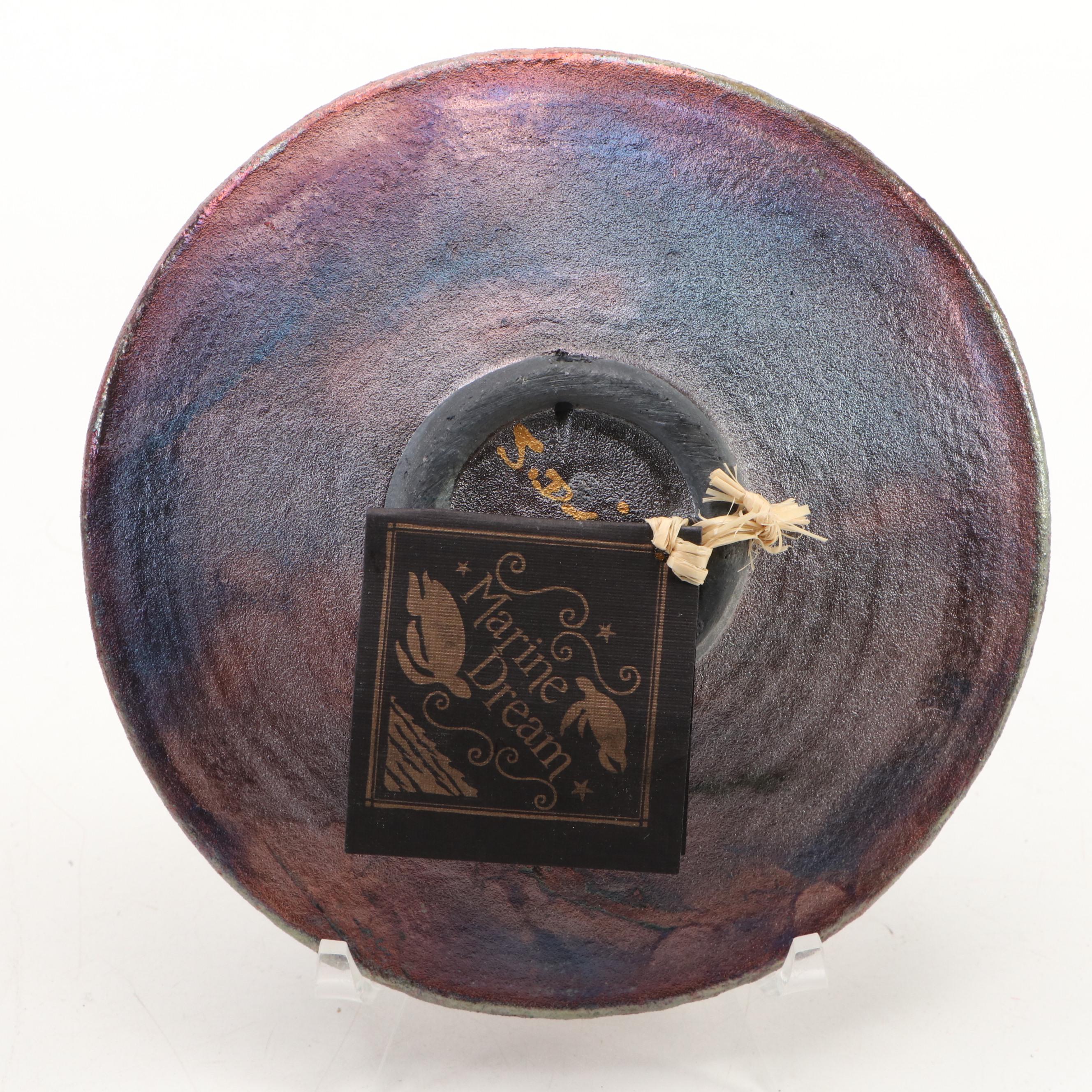 Carved Shorebirds, Seashell Collection with Earthenware Art Pottery Plate, Vase