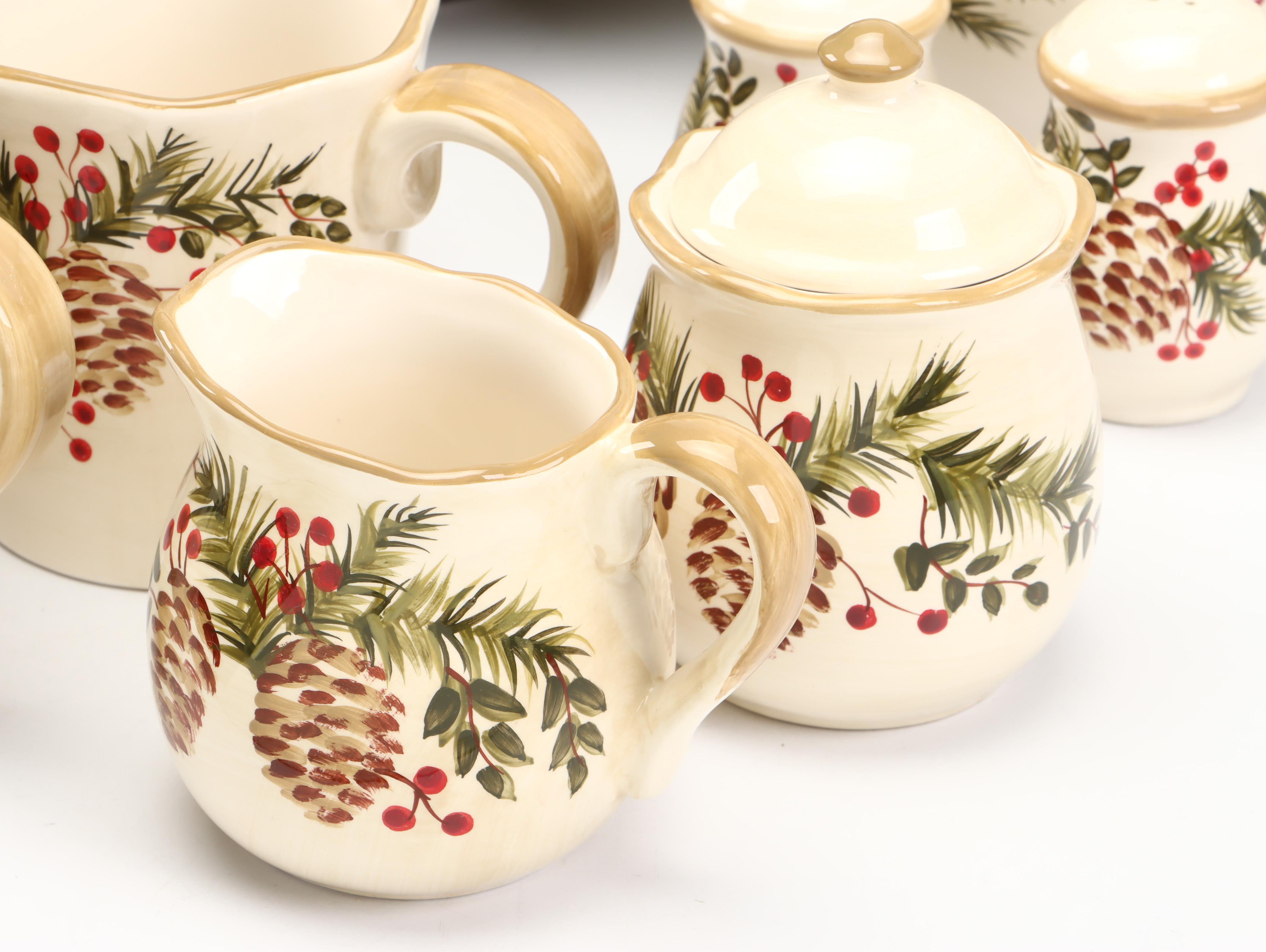 Target Home "Pine and Berries" Ceramic Dinnerware and Table Linens