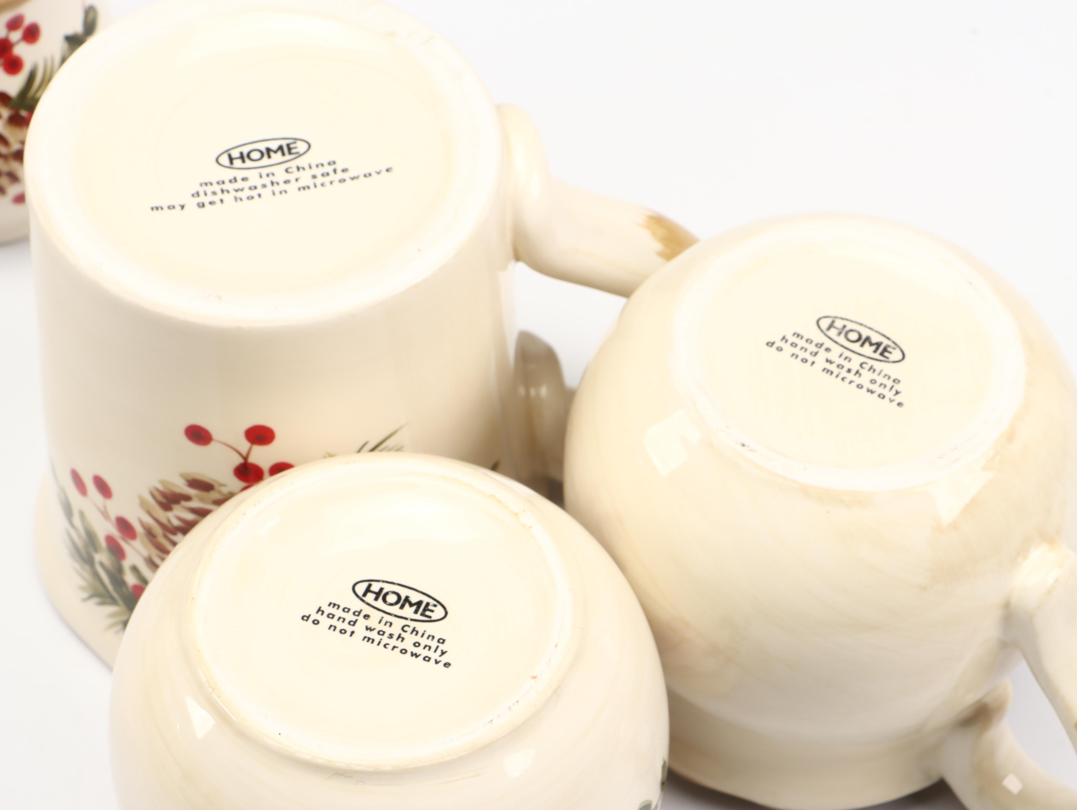 Target Home "Pine and Berries" Ceramic Dinnerware and Table Linens