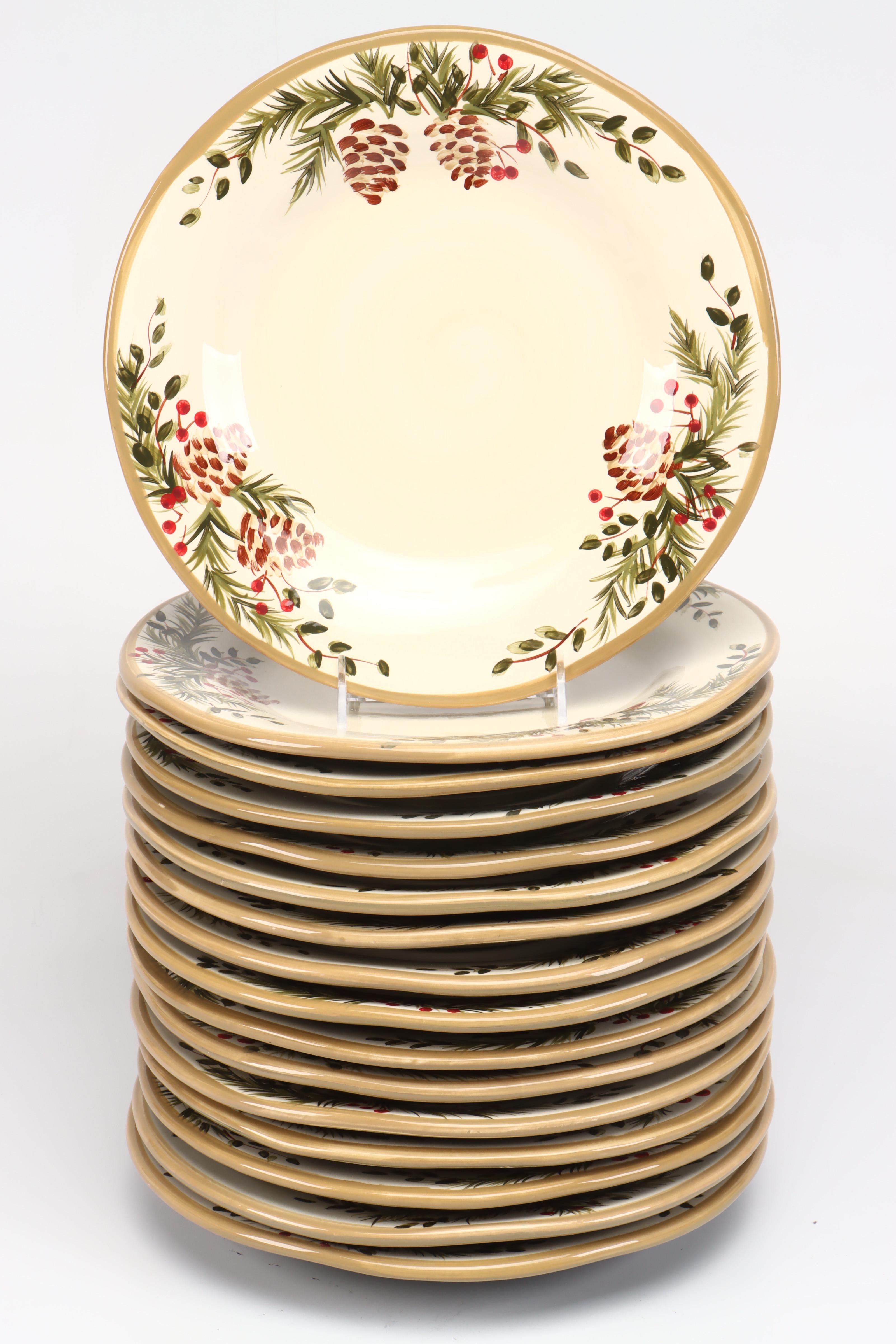 Target Home "Pine and Berries" Ceramic Dinnerware and Table Linens