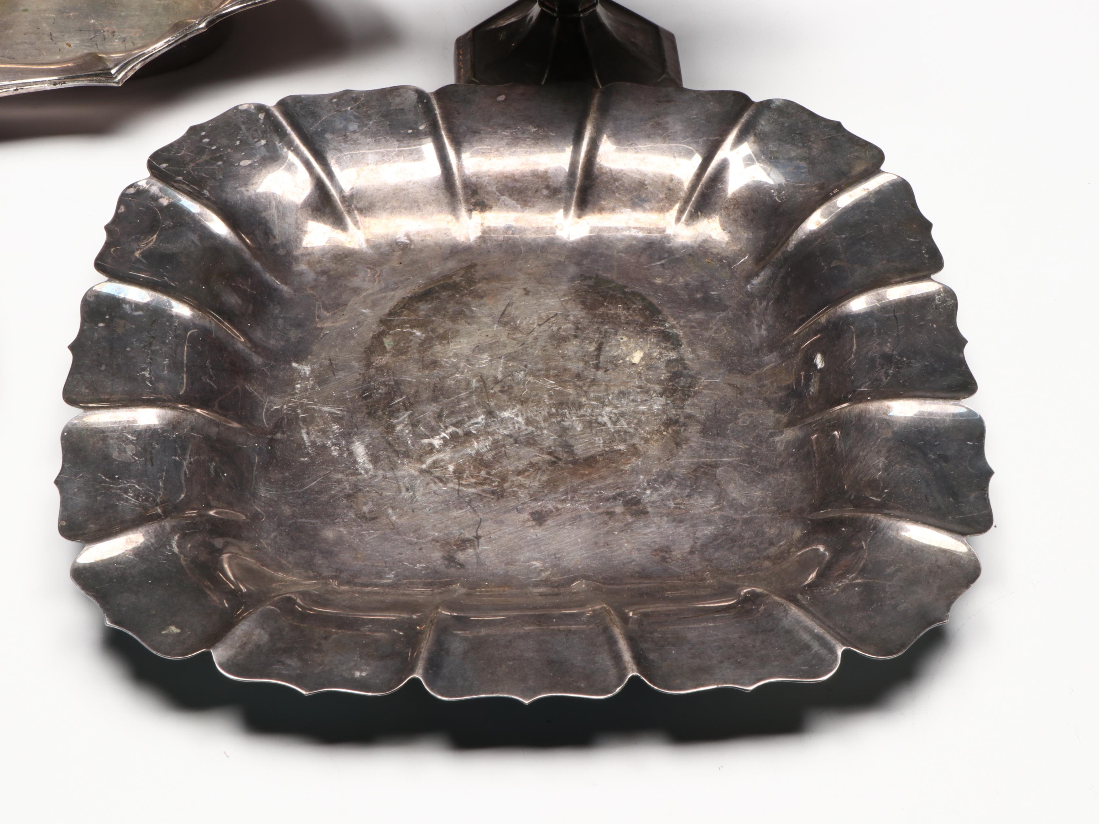 Meriden Company Teapot with Other Silver Plate Tableware