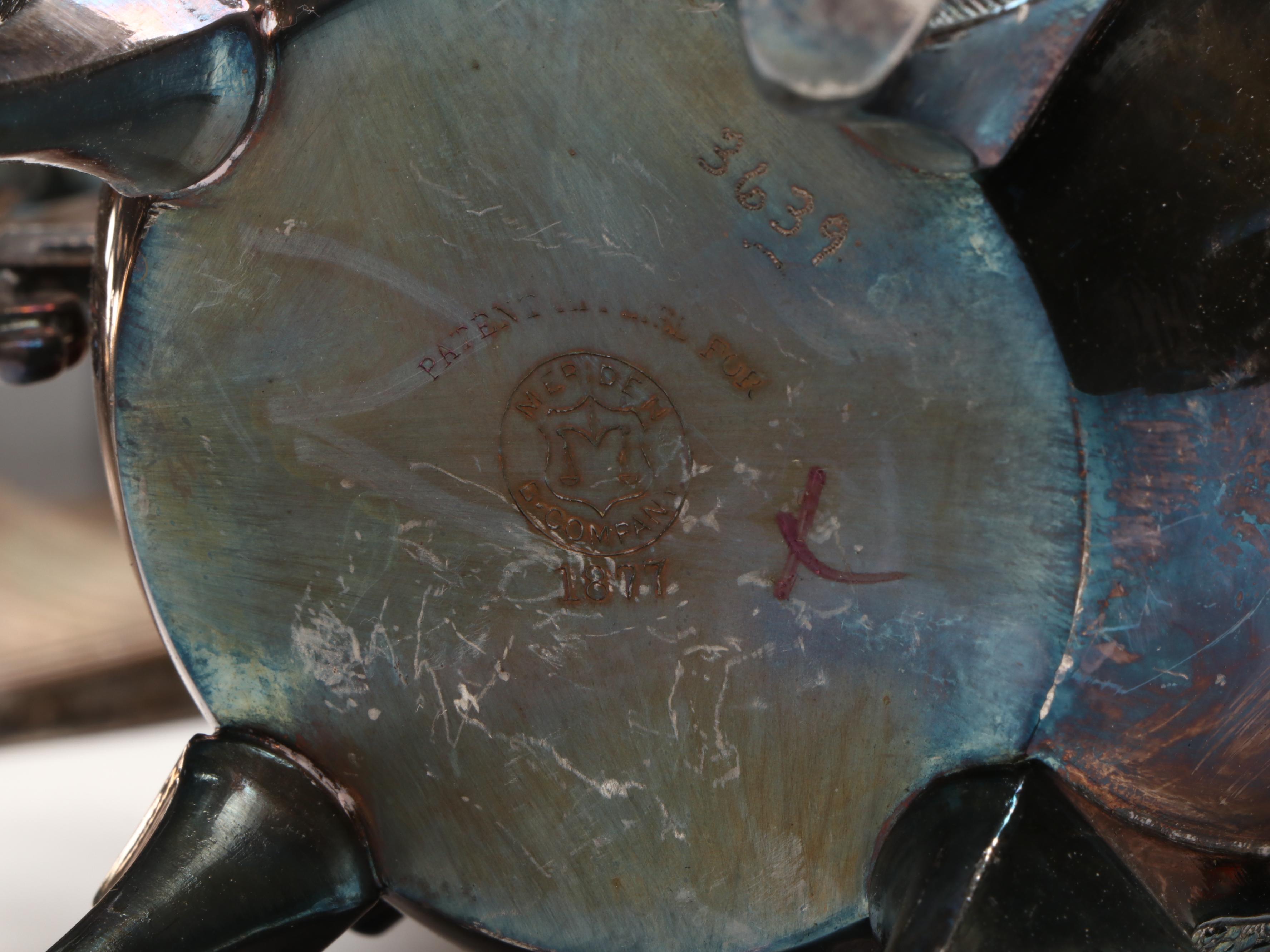 Meriden Company Teapot with Other Silver Plate Tableware