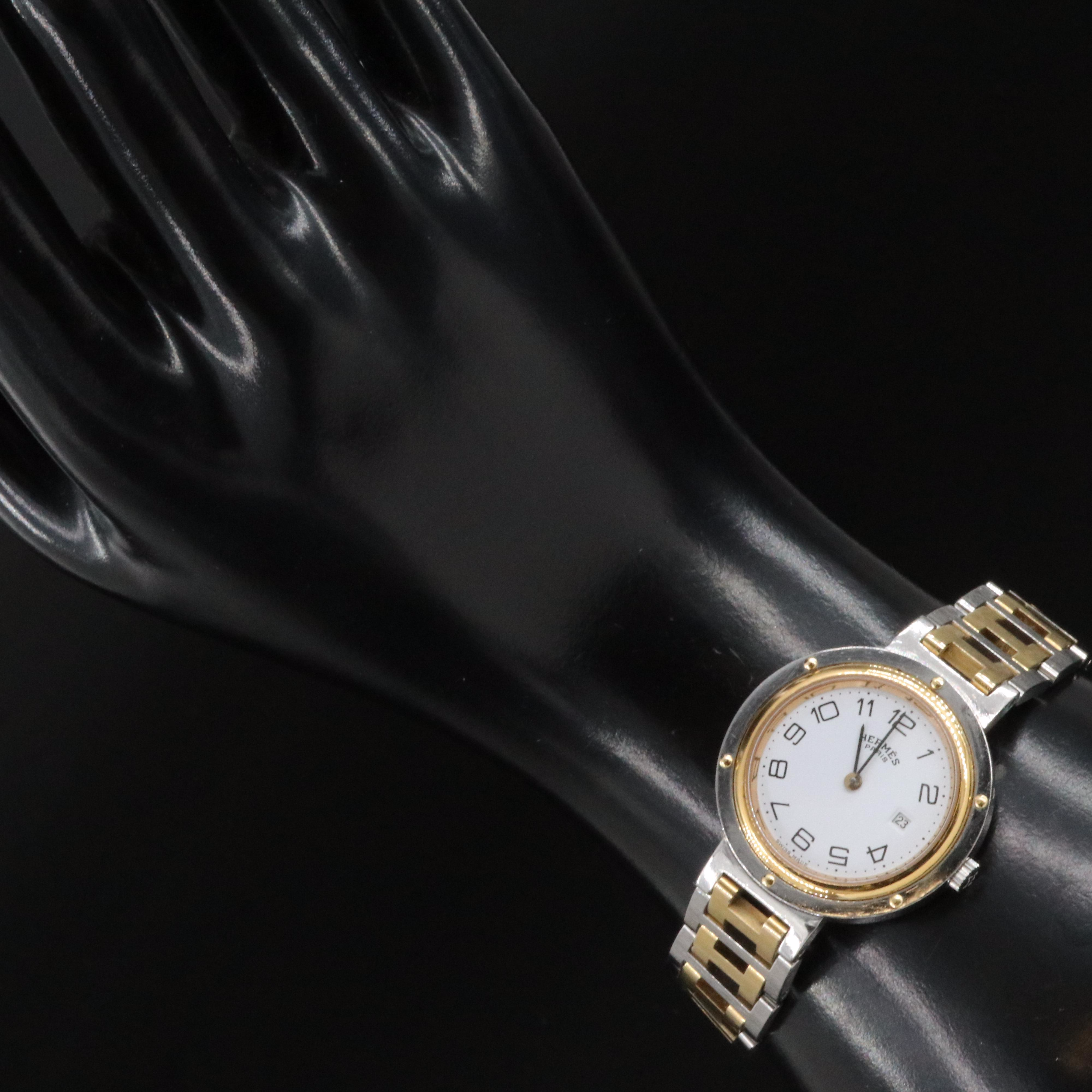 Hermès Clipper 54.03 White Dial 30mm Steel Quartz Watchc