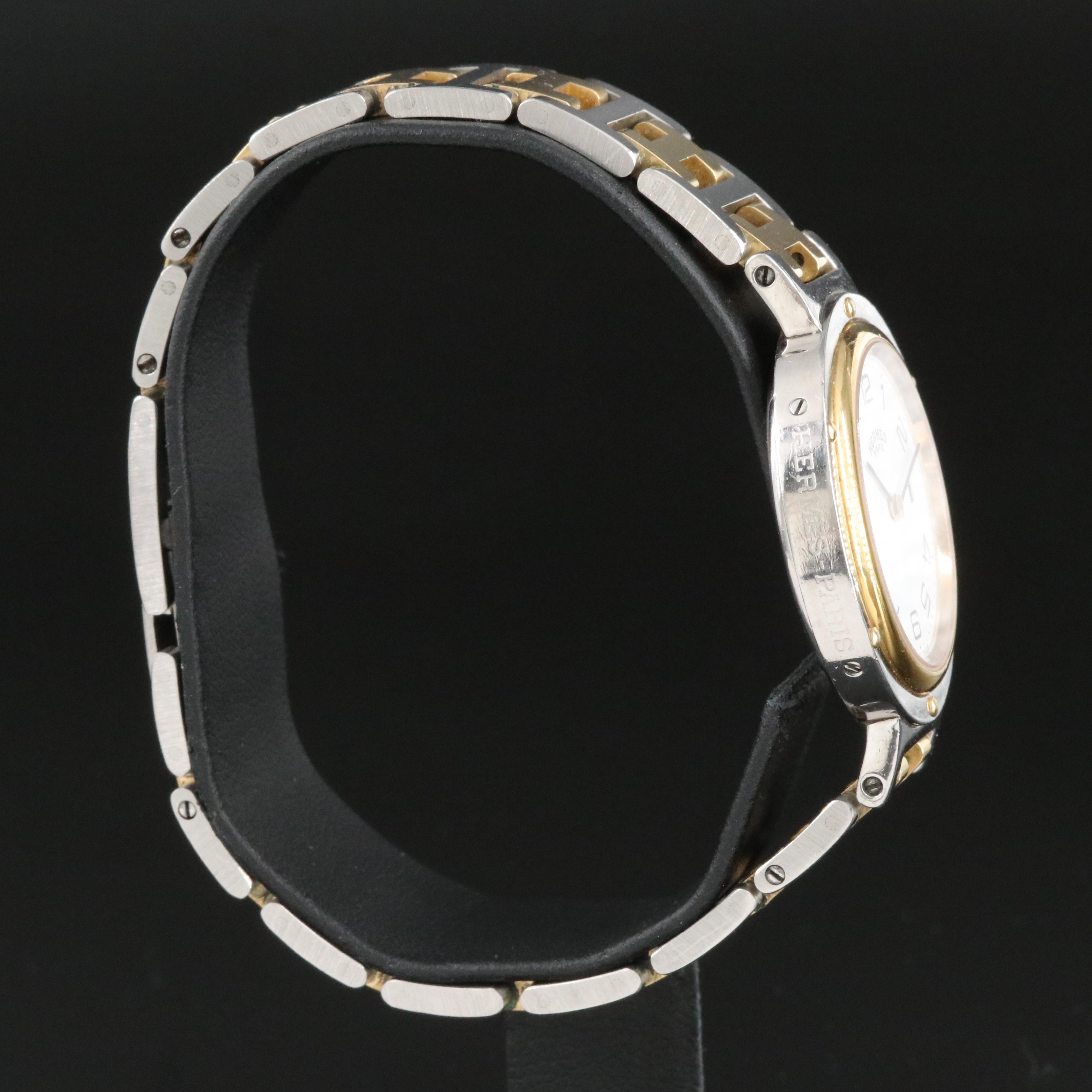 Hermès Clipper 54.03 White Dial 30mm Steel Quartz Watchc