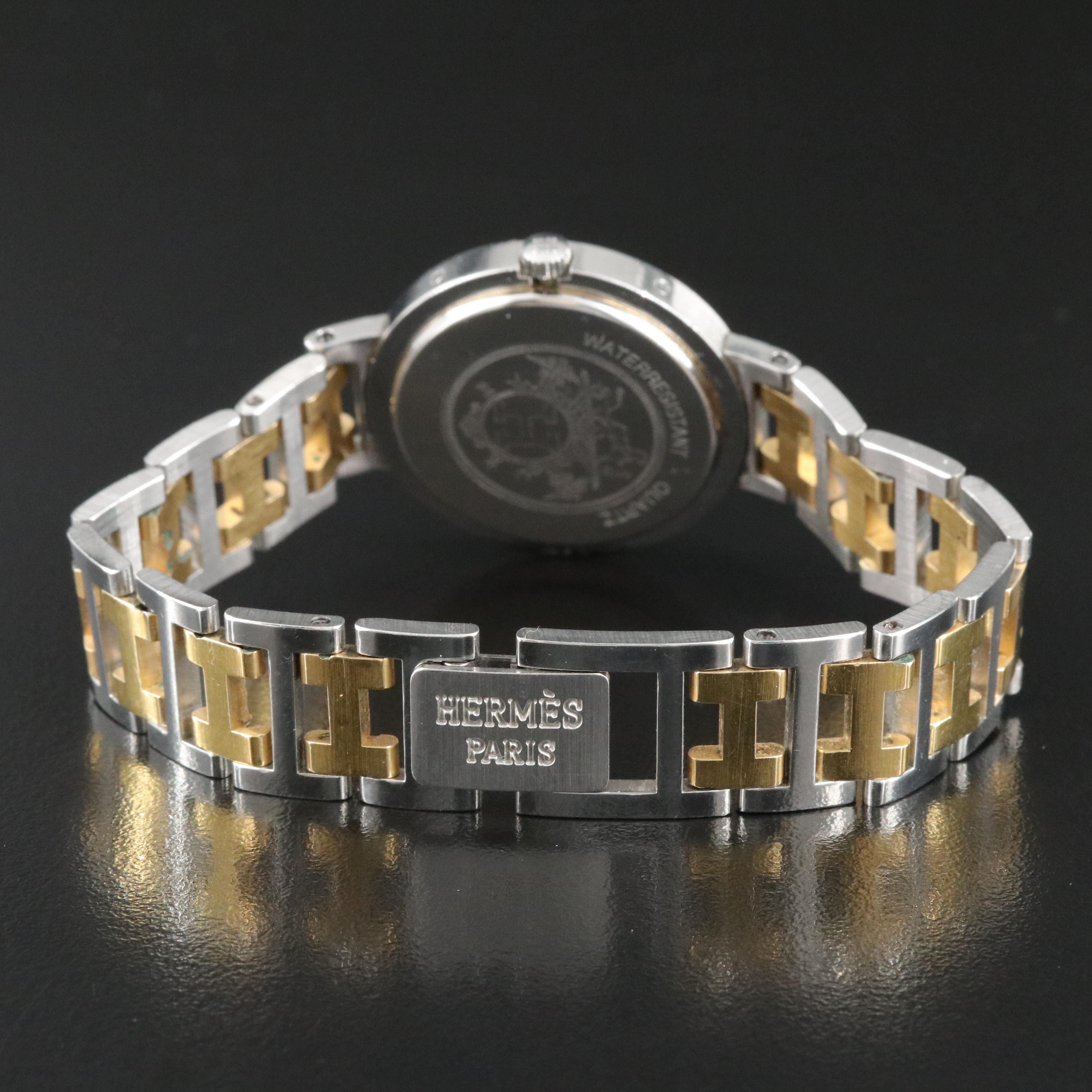 Hermès Clipper 54.03 White Dial 30mm Steel Quartz Watchc