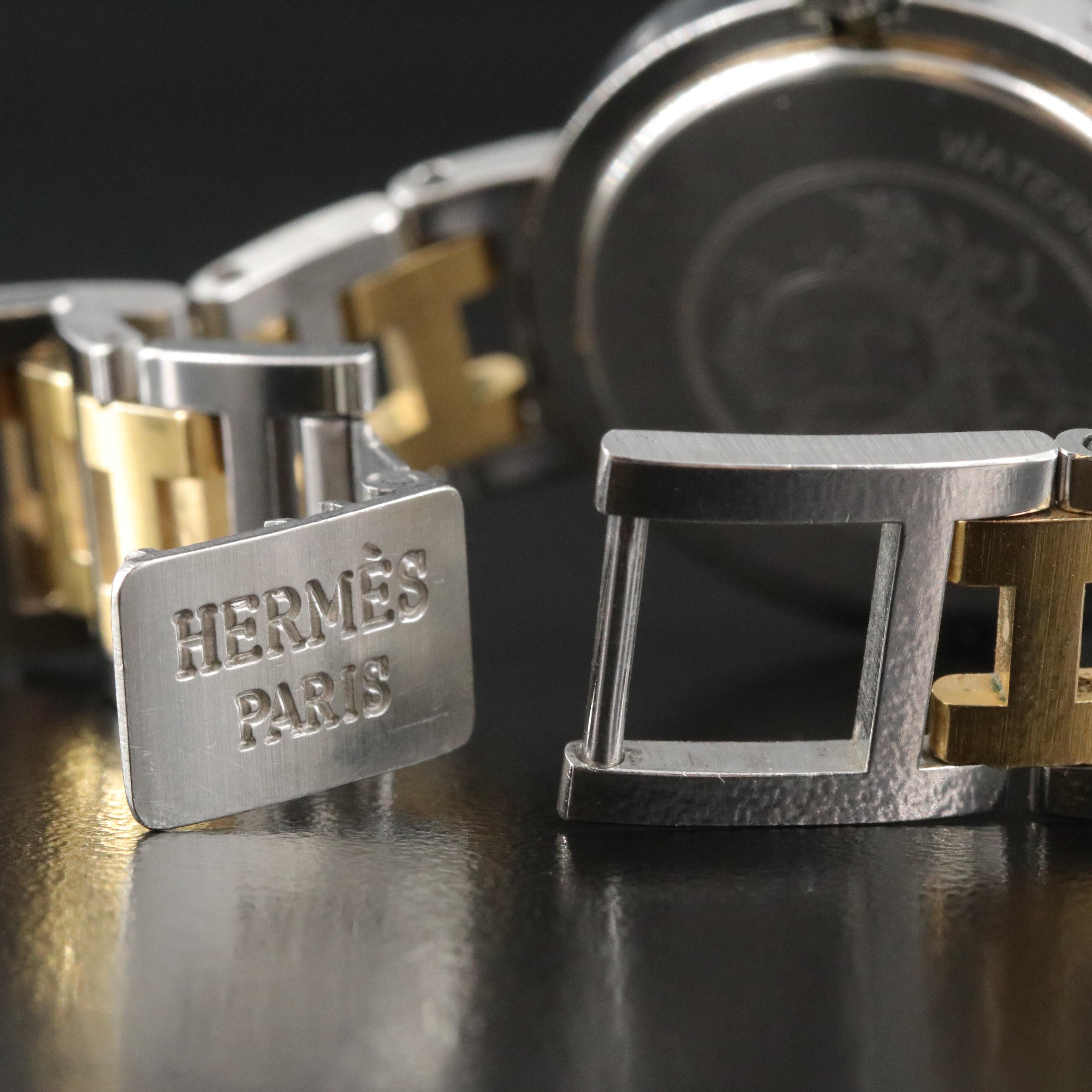 Hermès Clipper 54.03 White Dial 30mm Steel Quartz Watchc