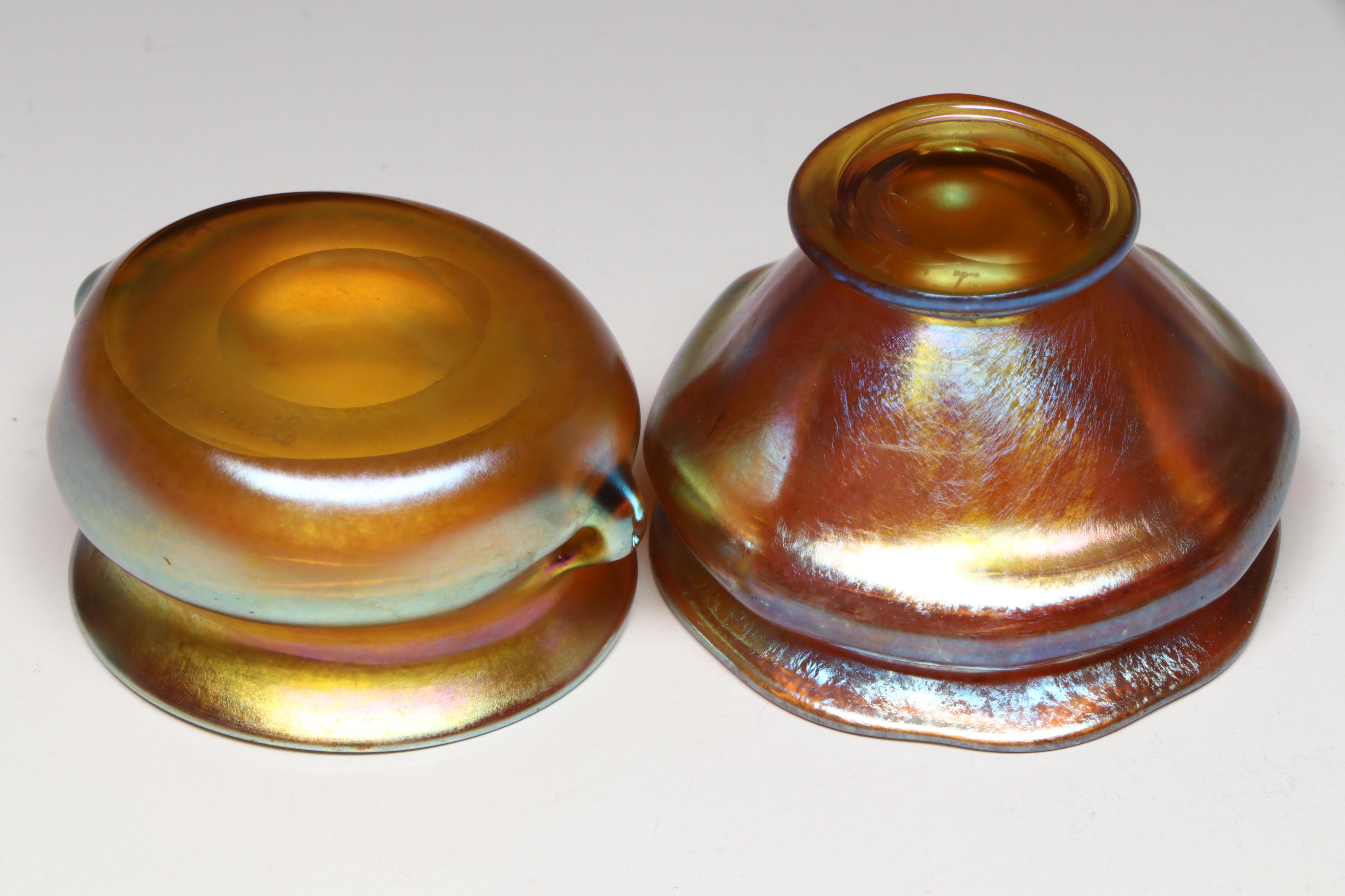 Louis Comfort Tiffany Favrile Art Glass Bowls