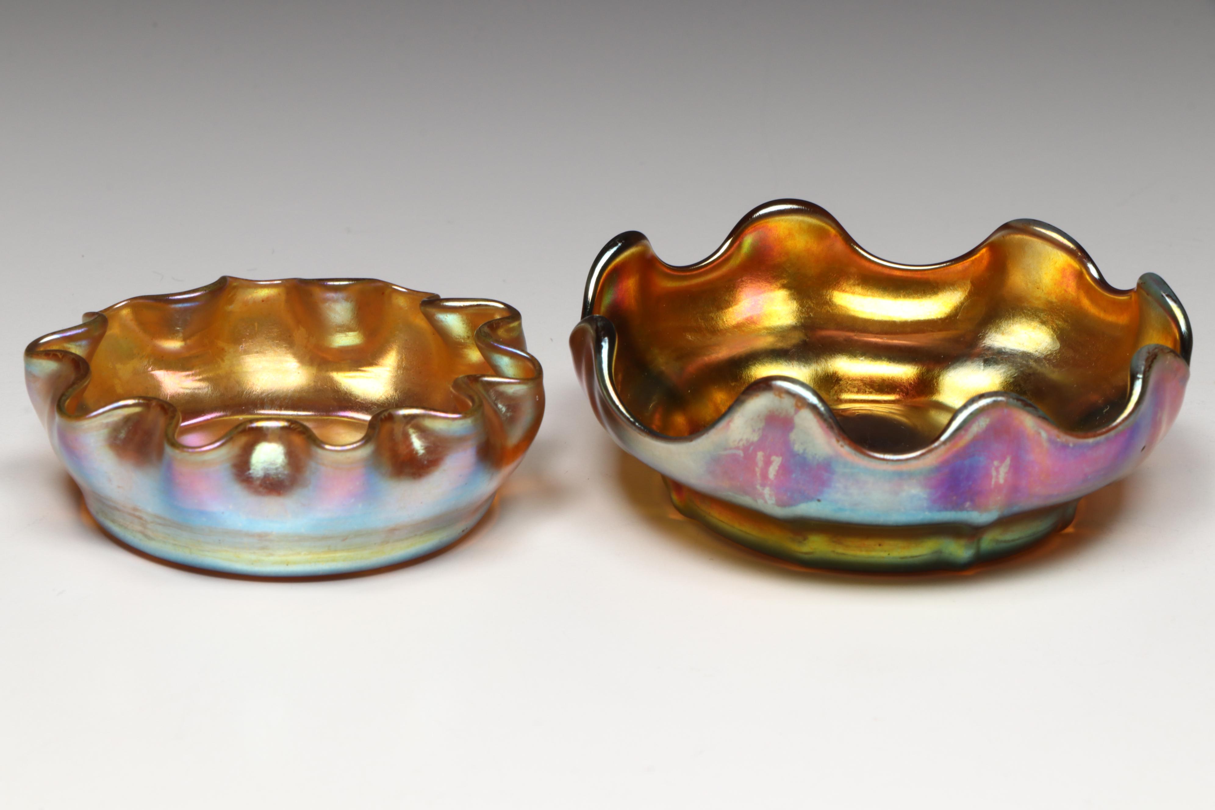Louis Comfort Tiffany Favrile Art Glass Bowls