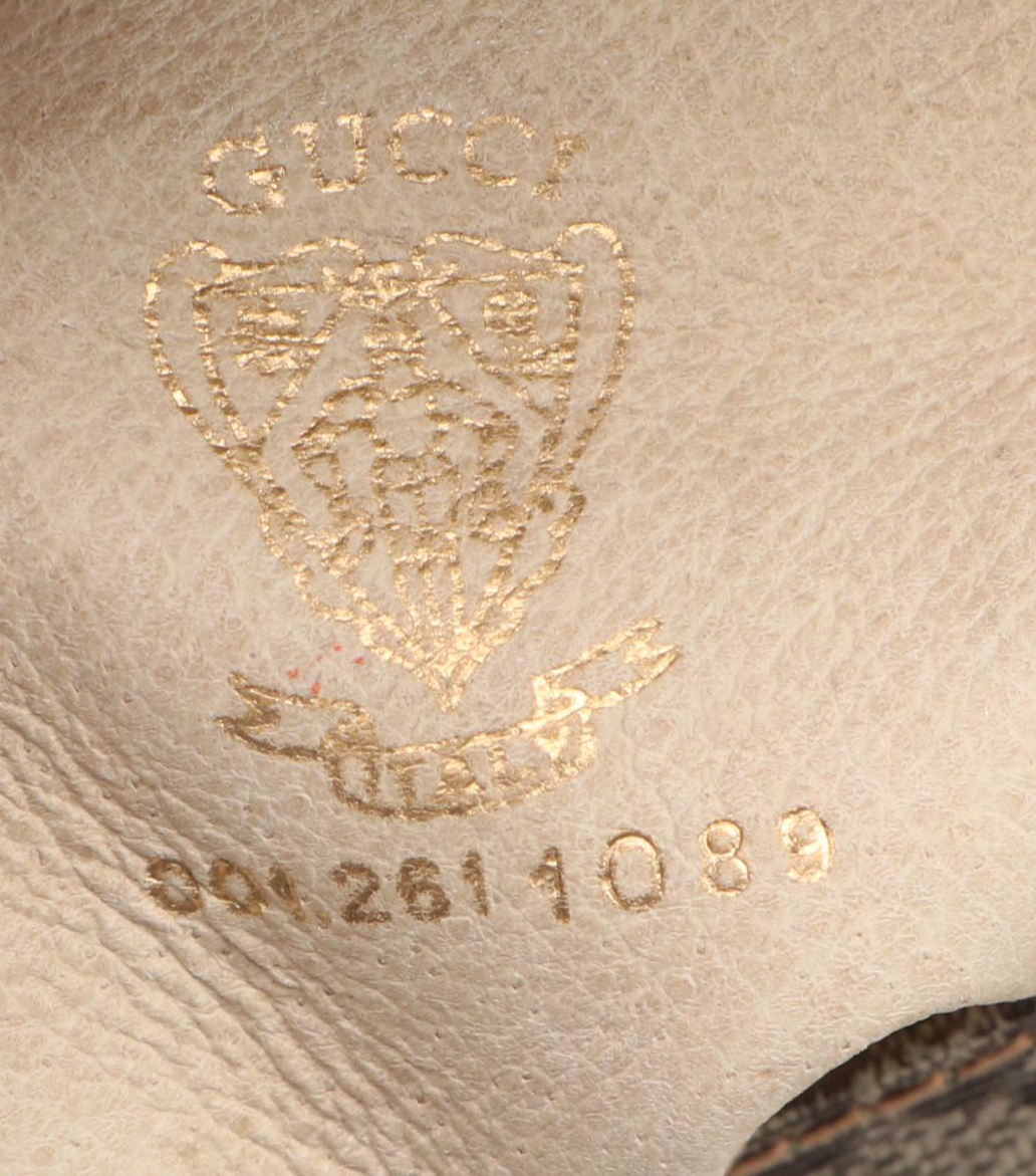 Gucci Saddle Bag in GG Supreme Canvas with Red/Green Leather Trim, 1980s