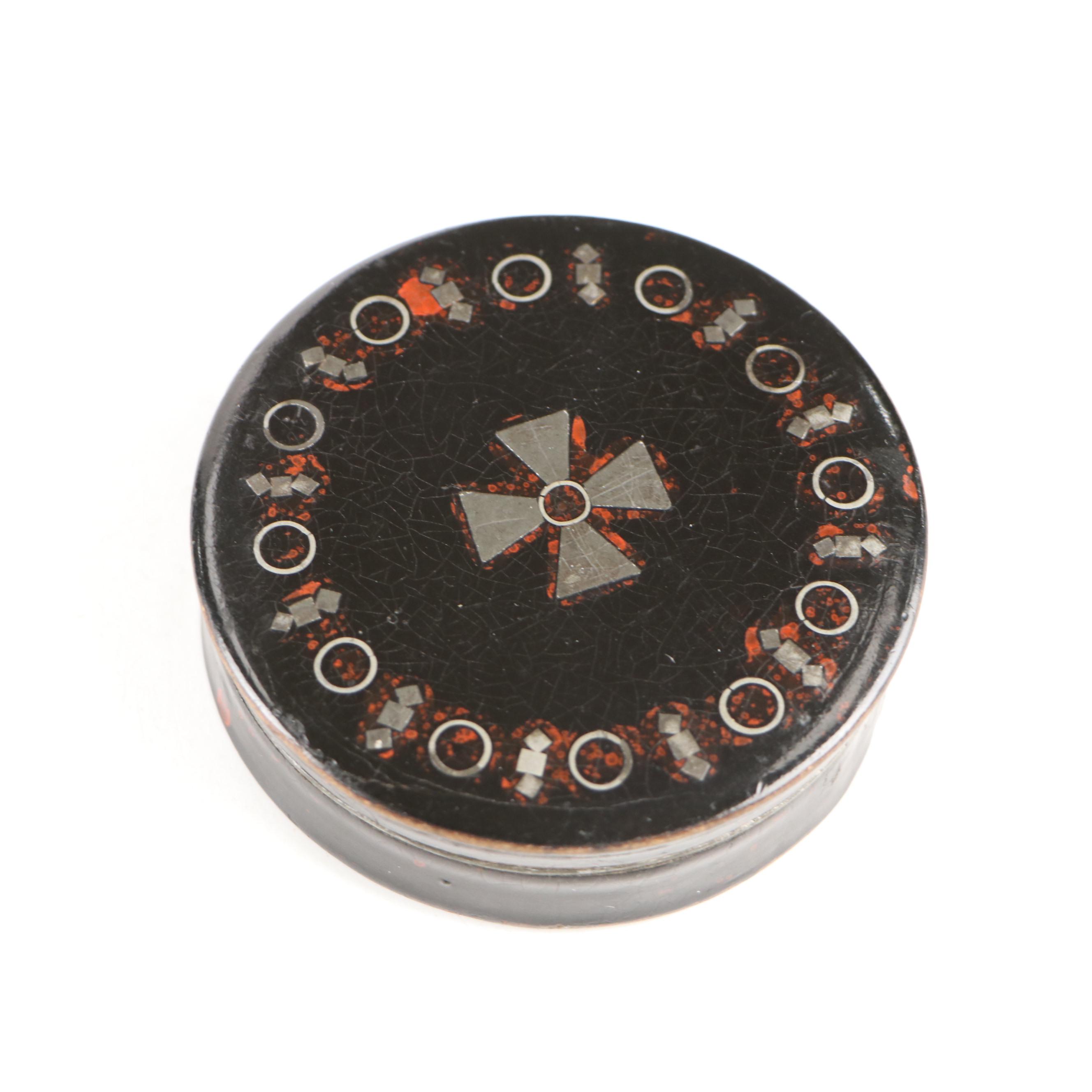 Victorian Sterling Silver Inlay Tortoise Shell Coin Purse with Snuff Box