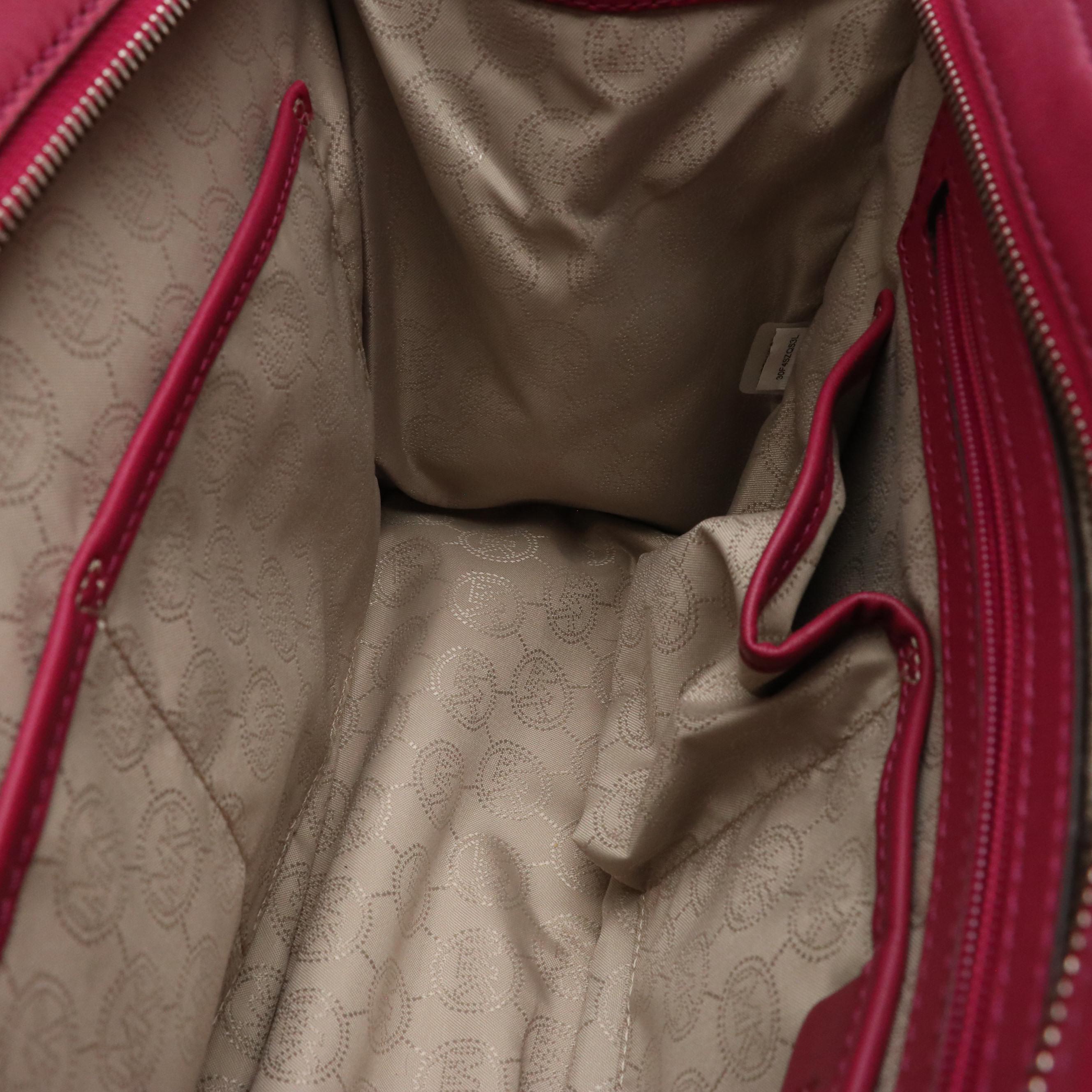 Michael Kors Quilted Magenta Leather Selma Satchel and Fulton Python Hobo Bag