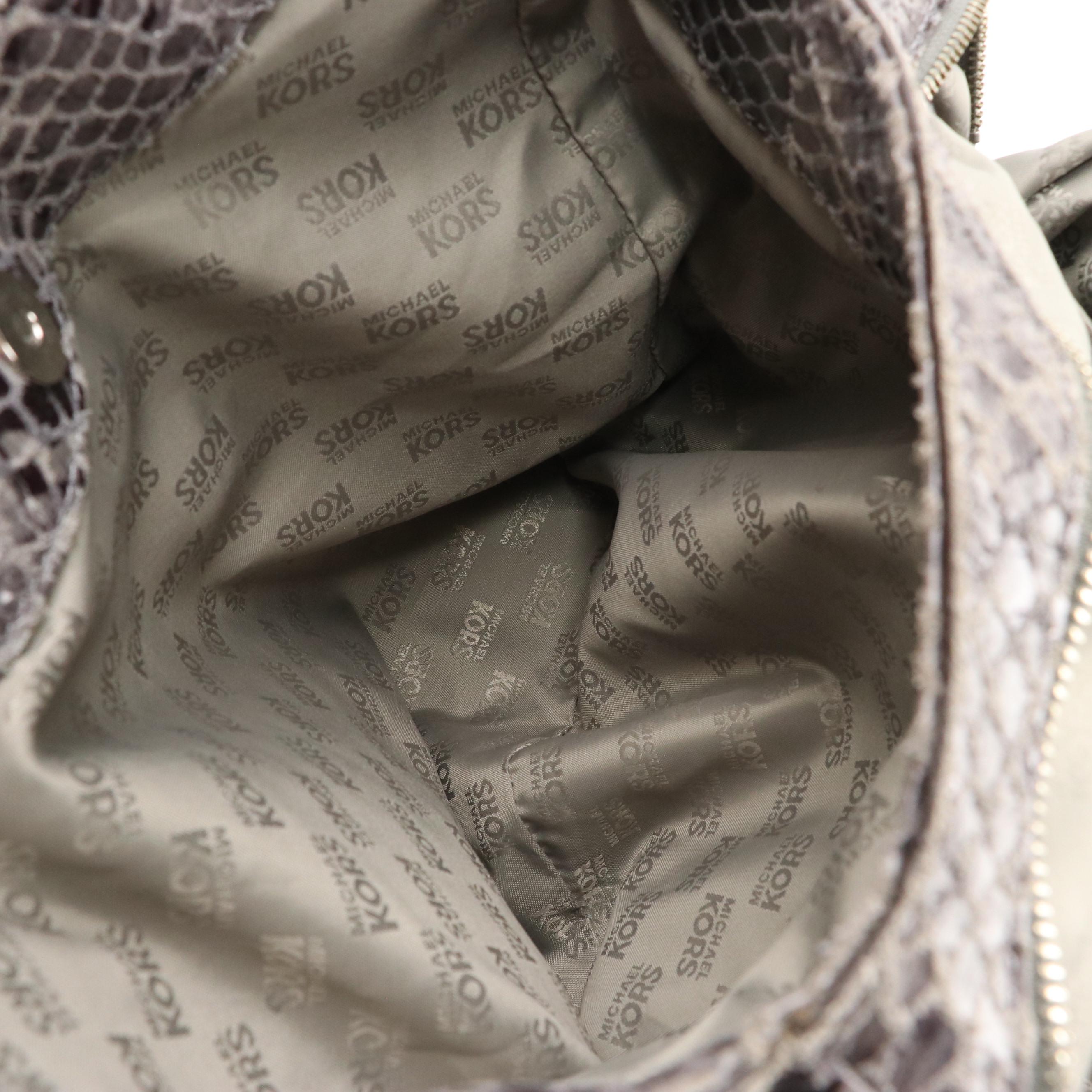 Michael Kors Quilted Magenta Leather Selma Satchel and Fulton Python Hobo Bag