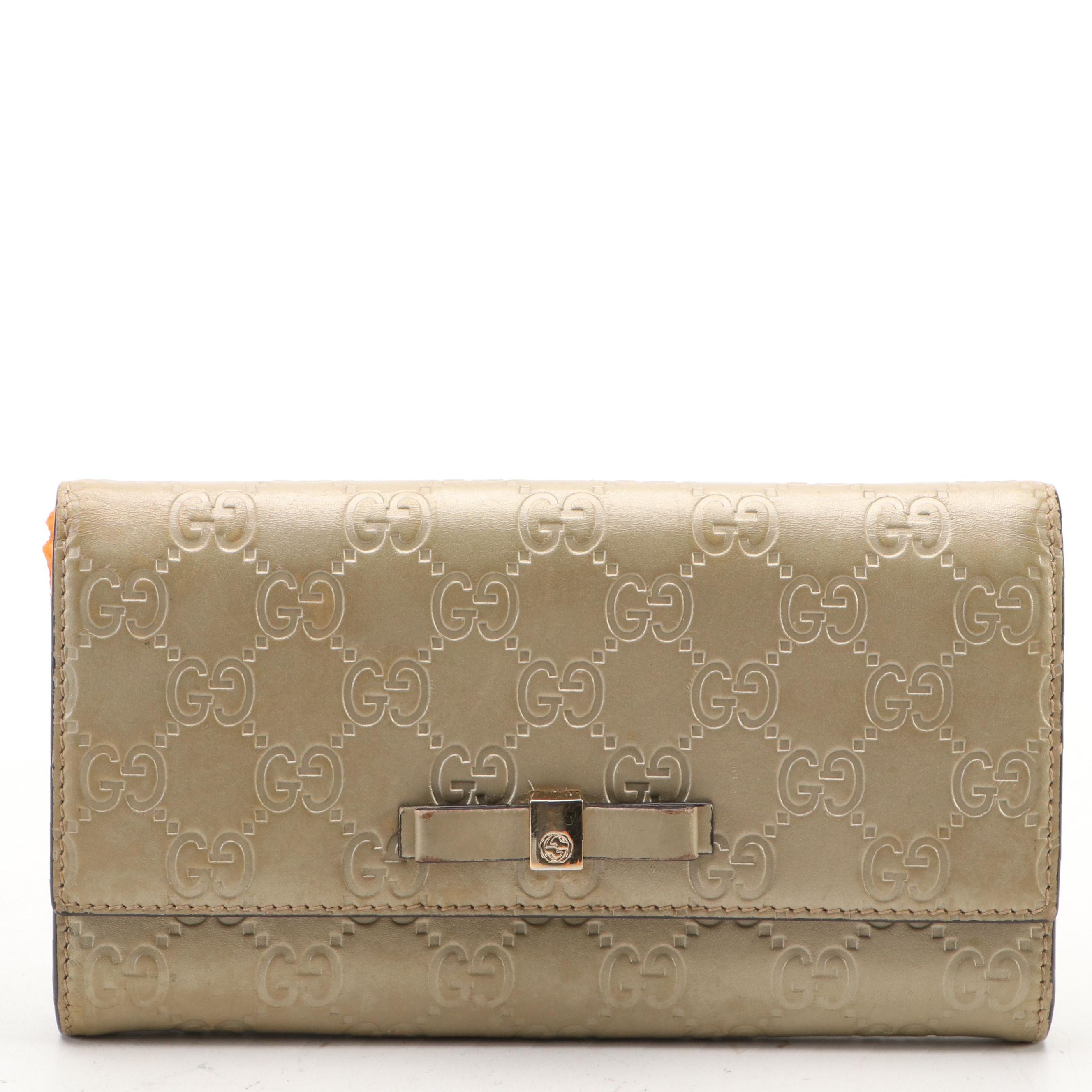 Gucci Continental Wallet in Metallic Guccissima Leather