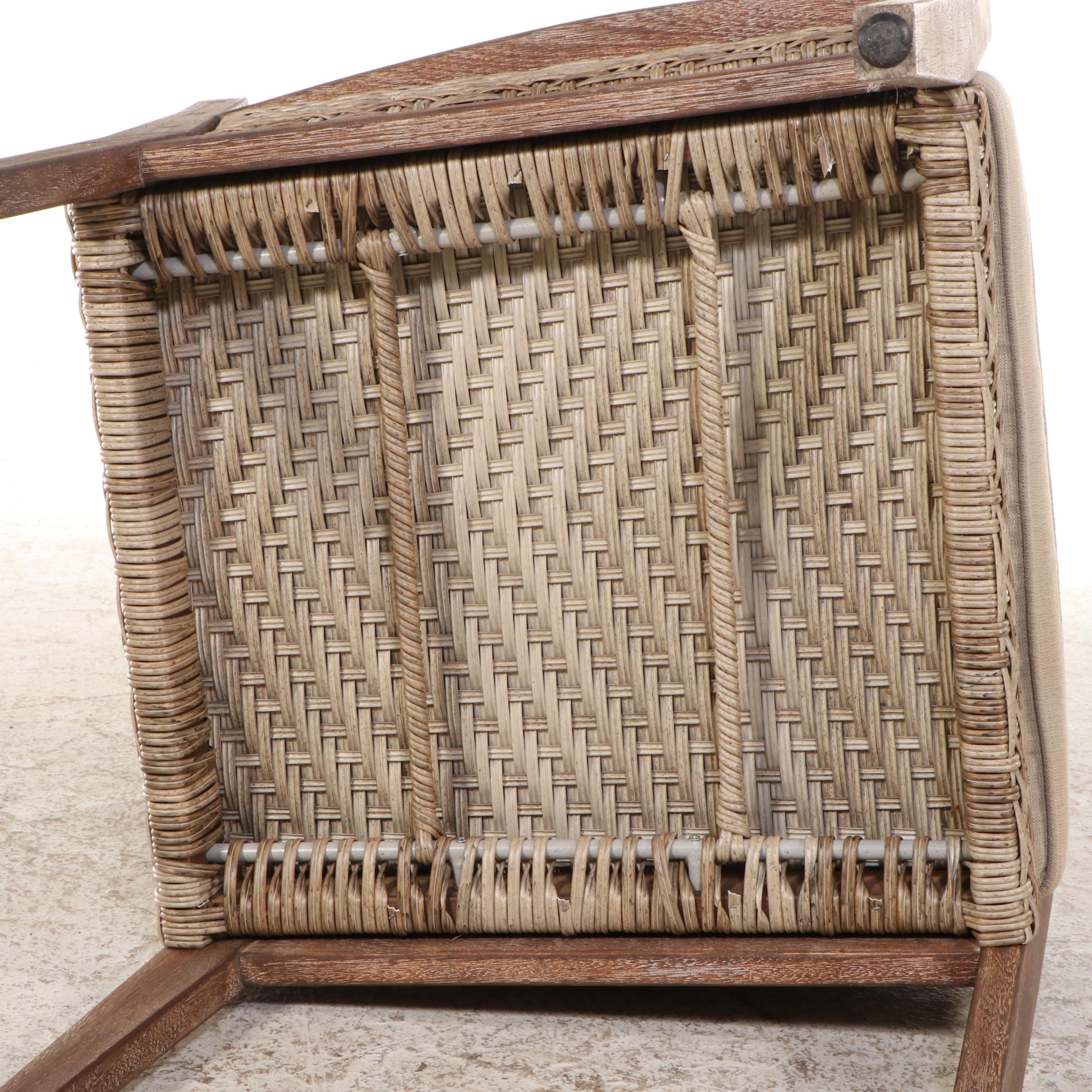 Set of Six Kingston Casual Teak and Vinyl Outdoor Armchairs