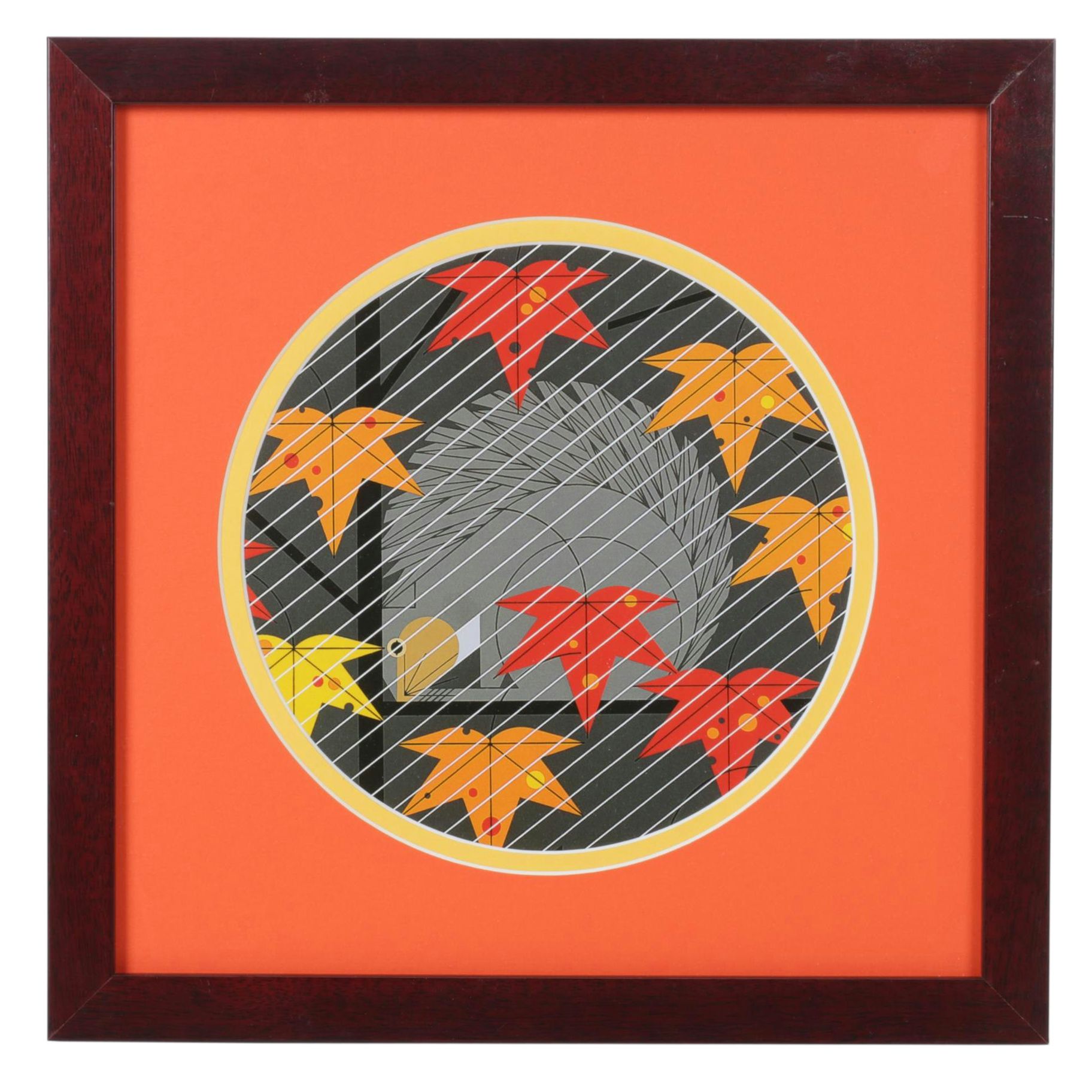 Charley Harper Offset Lithograph "Squirrel in a Squall"