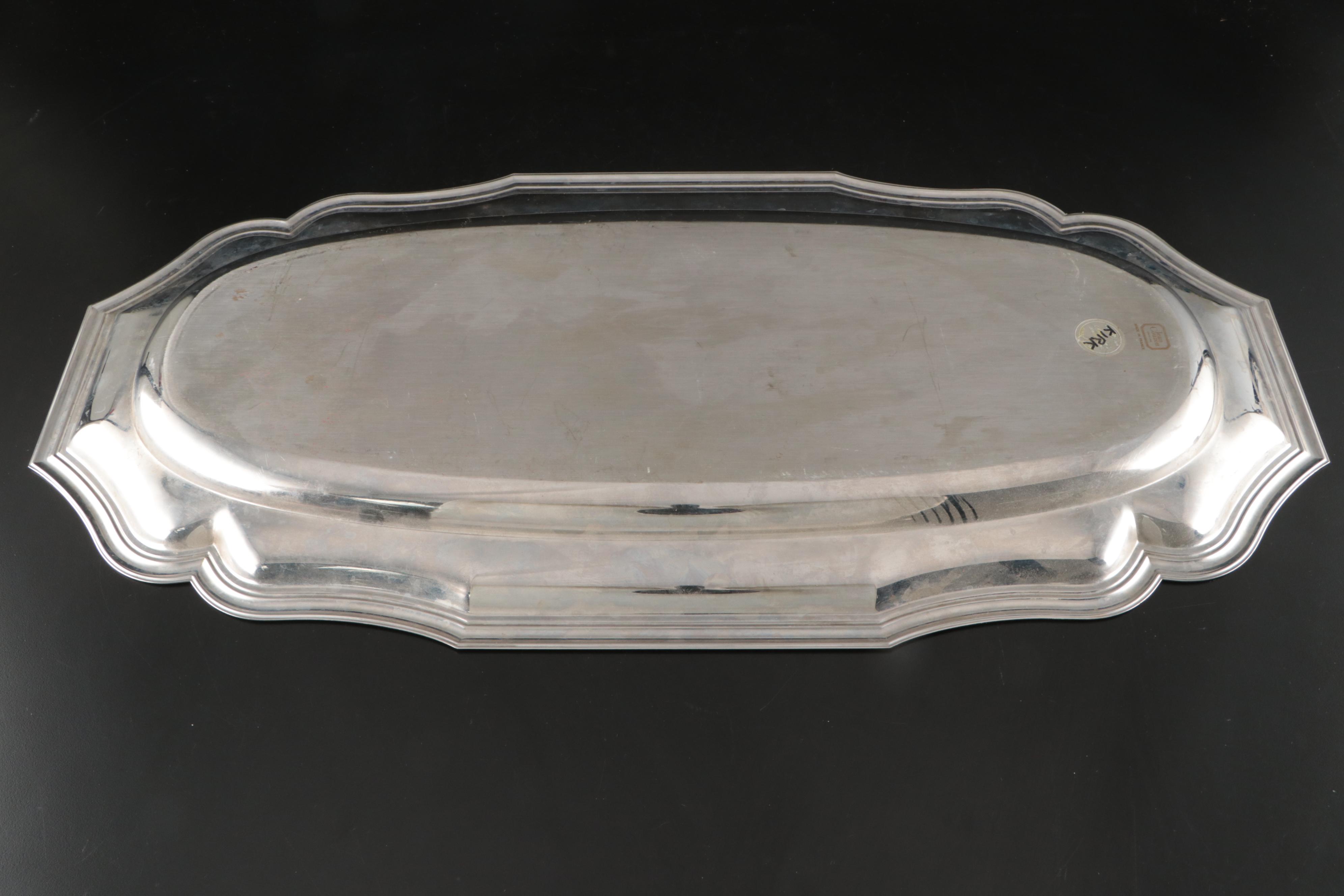 Gorham "Heritage" Silver Plate Champagne Bucket with Jean Couzon Metal Tray