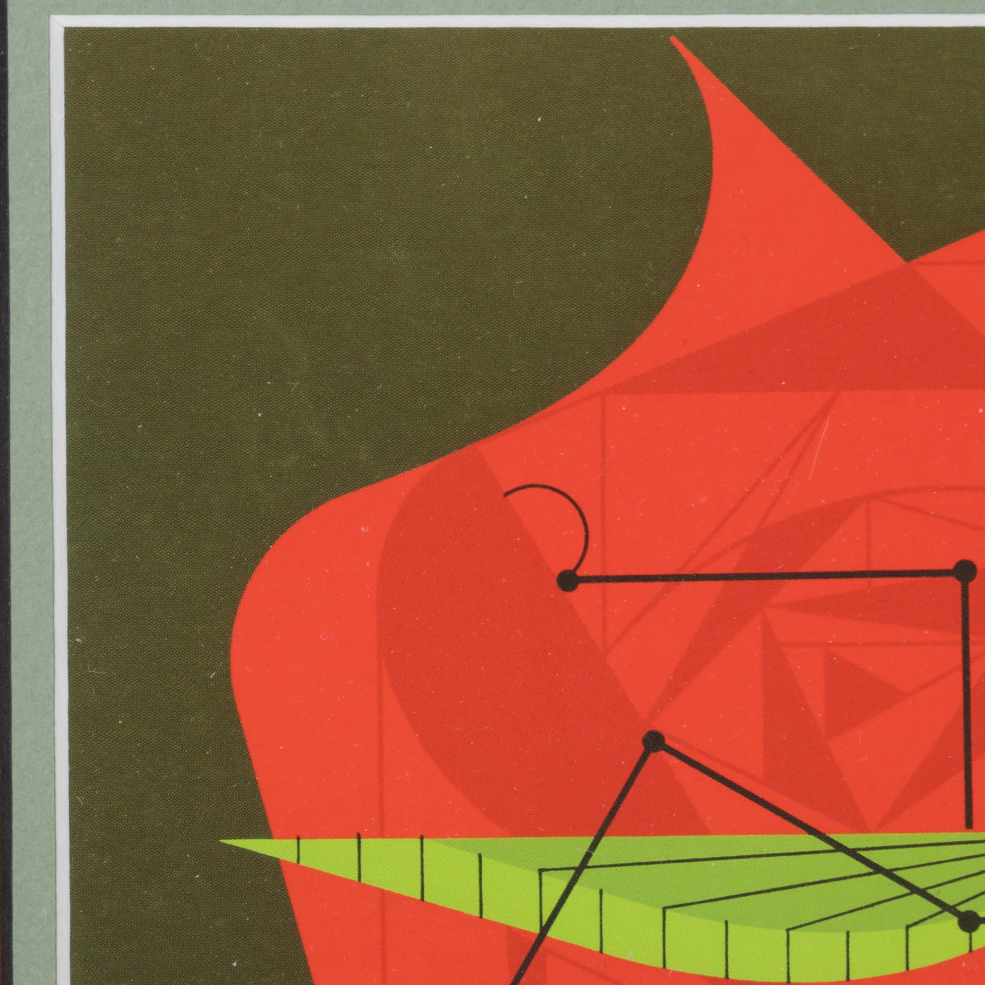 Charley Harper Offset Lithograph "Wedding Feast"