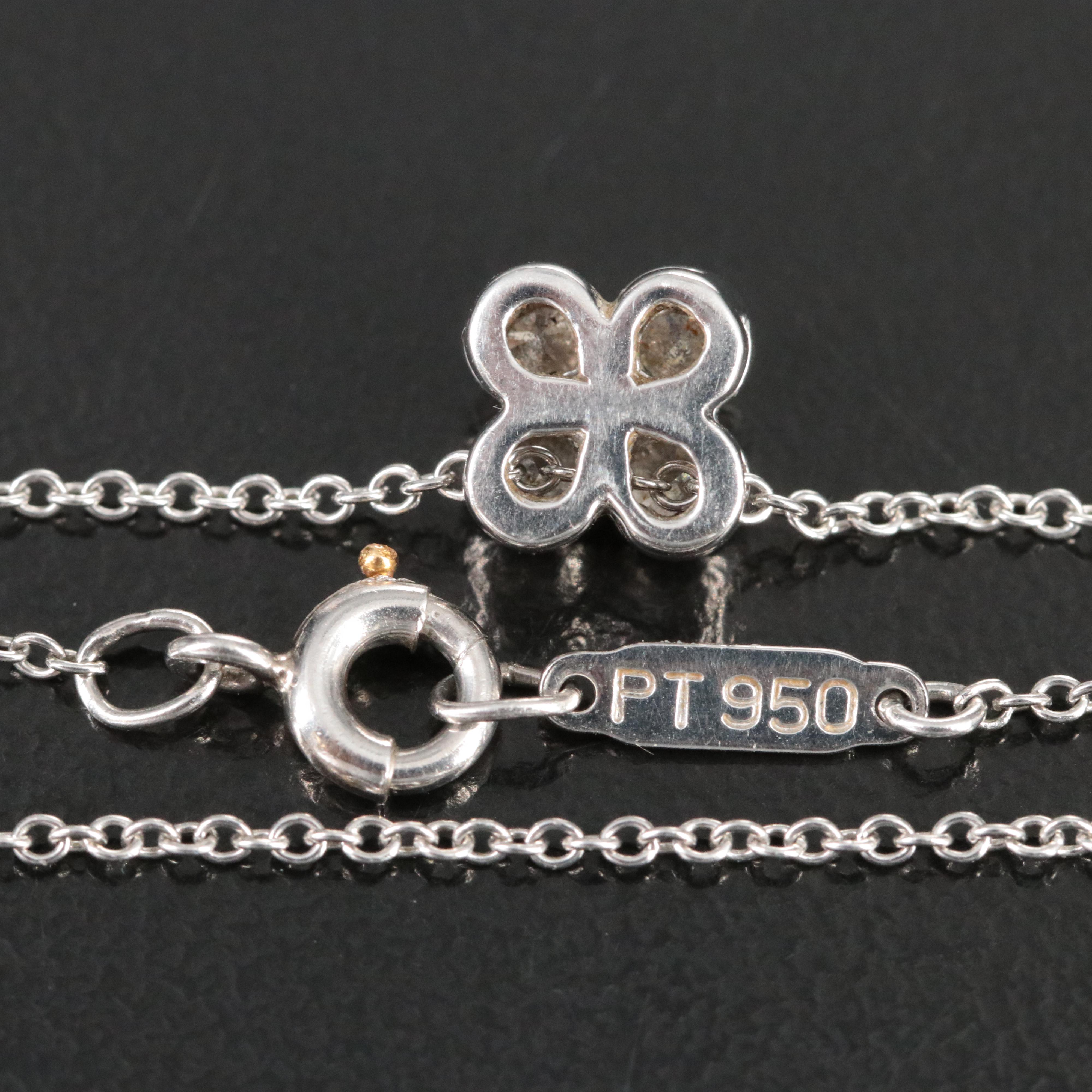 Tiffany & Co. Platinum 0.20 CTW Diamond Clover Necklace