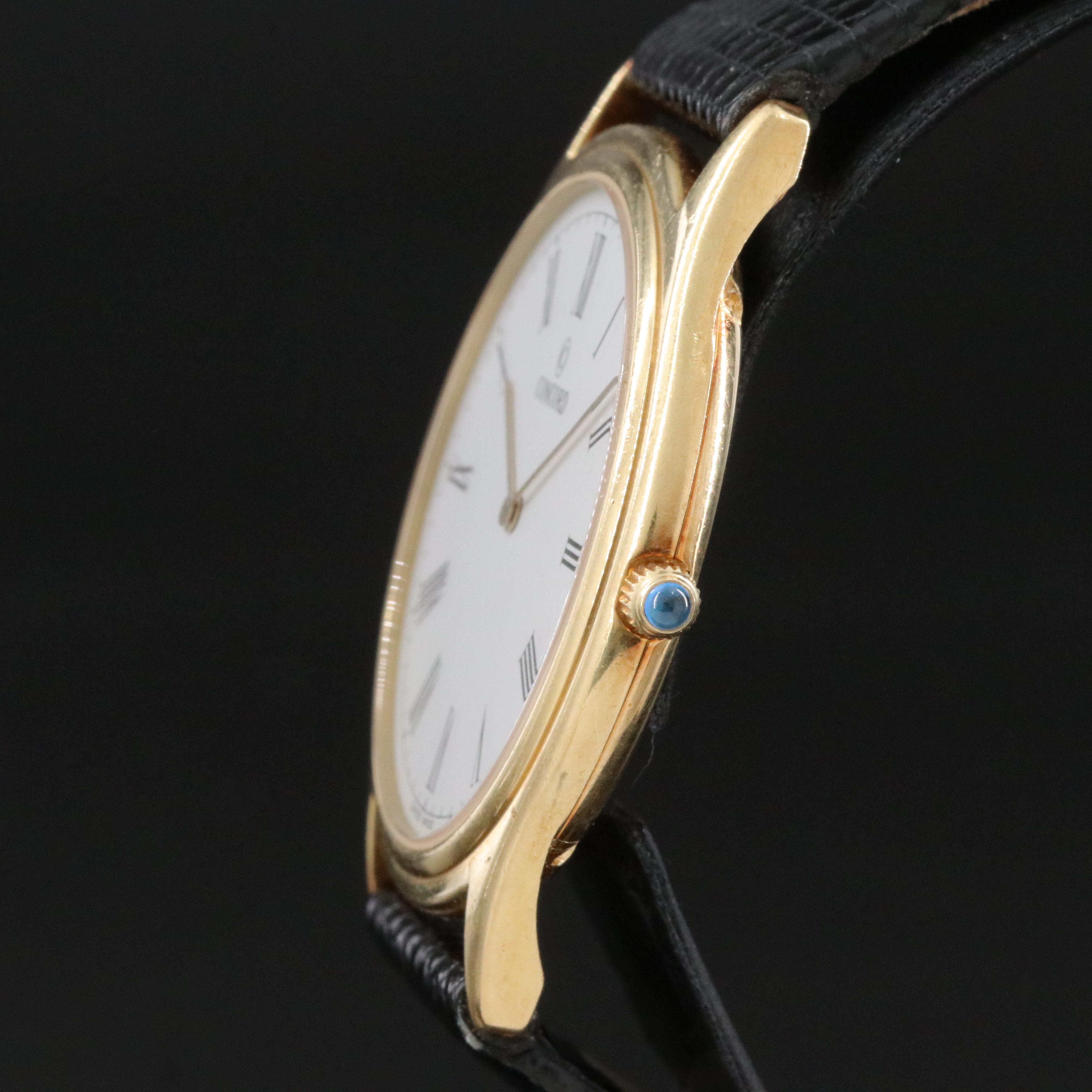 Concord 14K Gold White Dial 34mm Swiss Quartz Watch 20 21 215