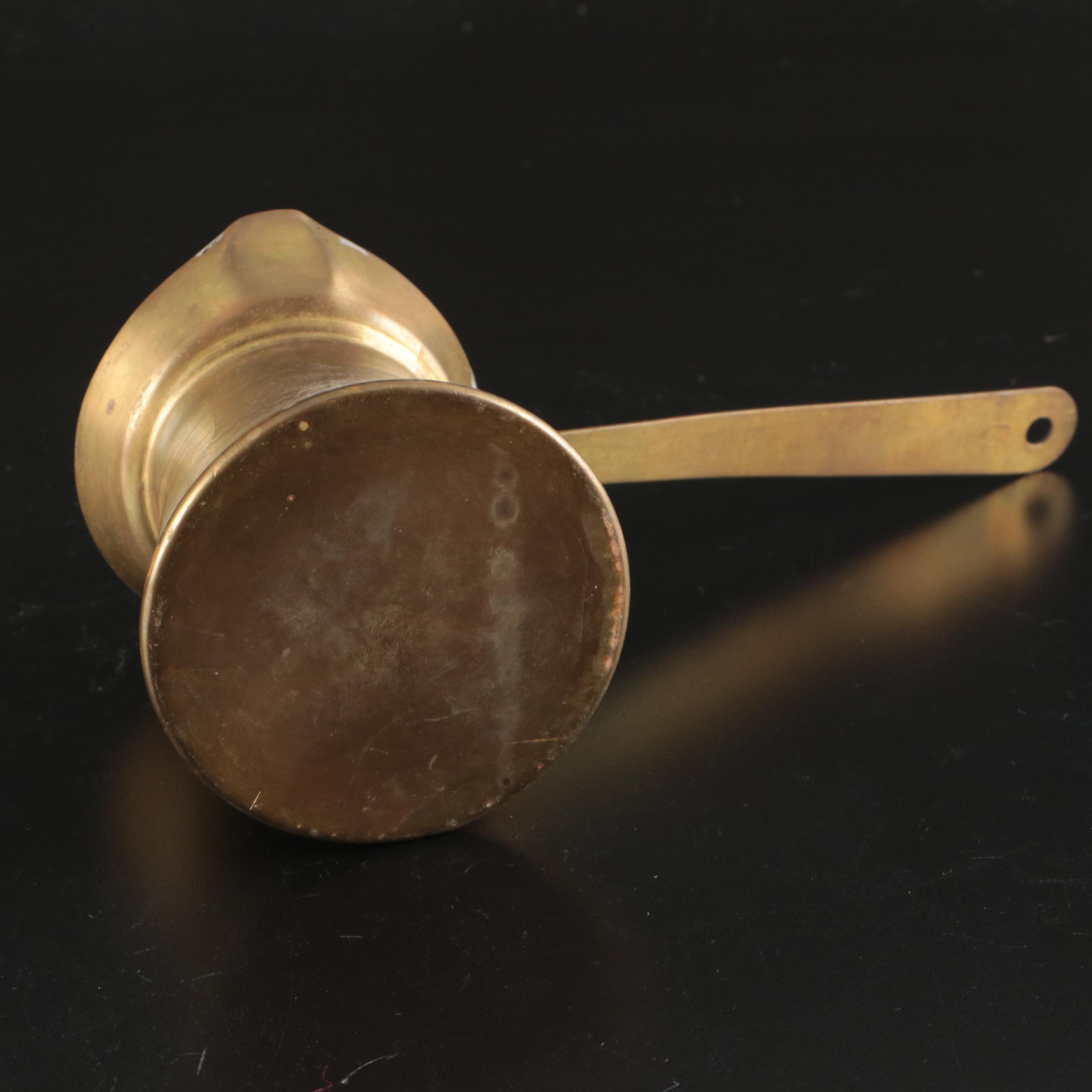 Metal Bells, Brass Turkish Coffee Pot, and Metal Budapest Decorative Plate