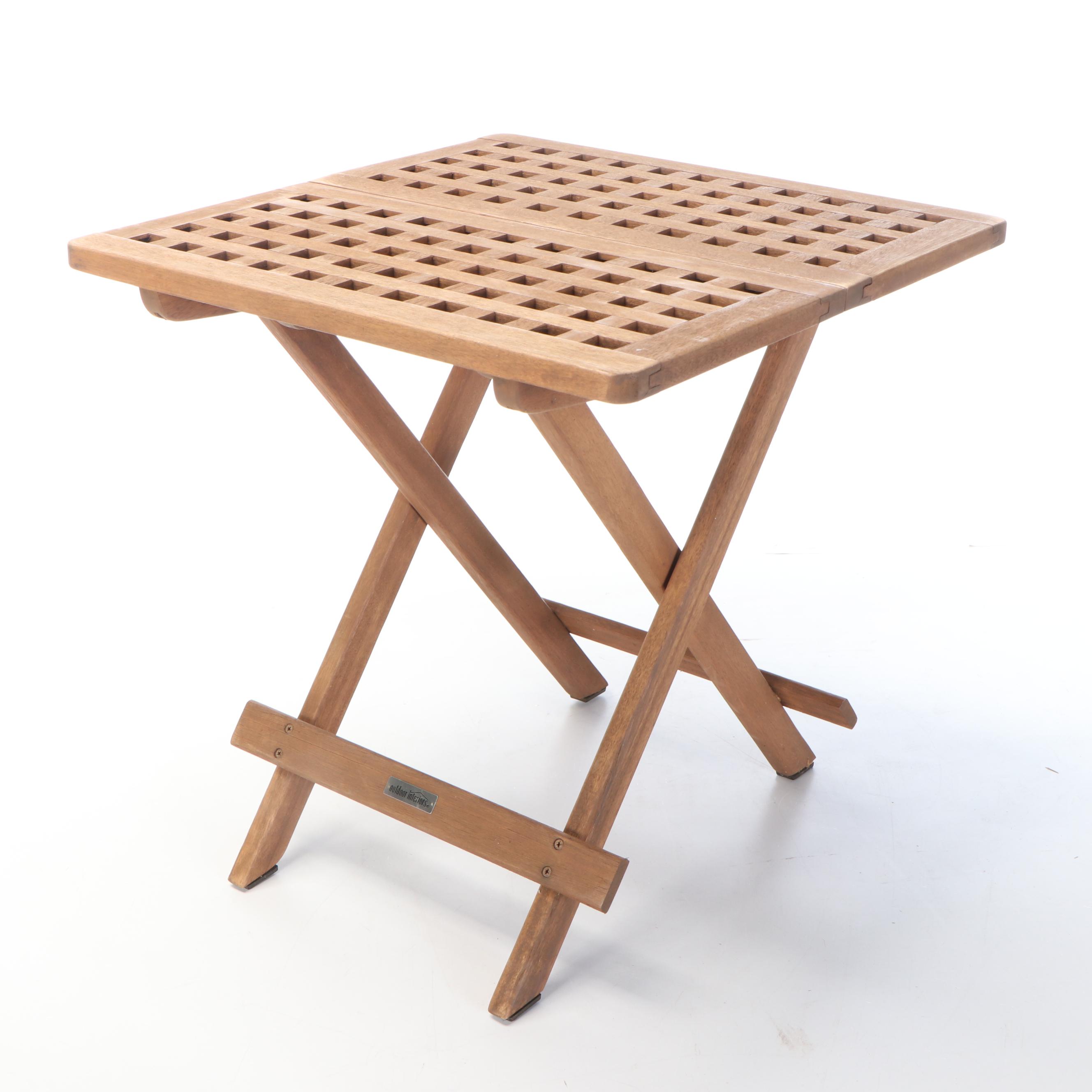 Pair of Outdoor Interiors Wooden Folding Tables