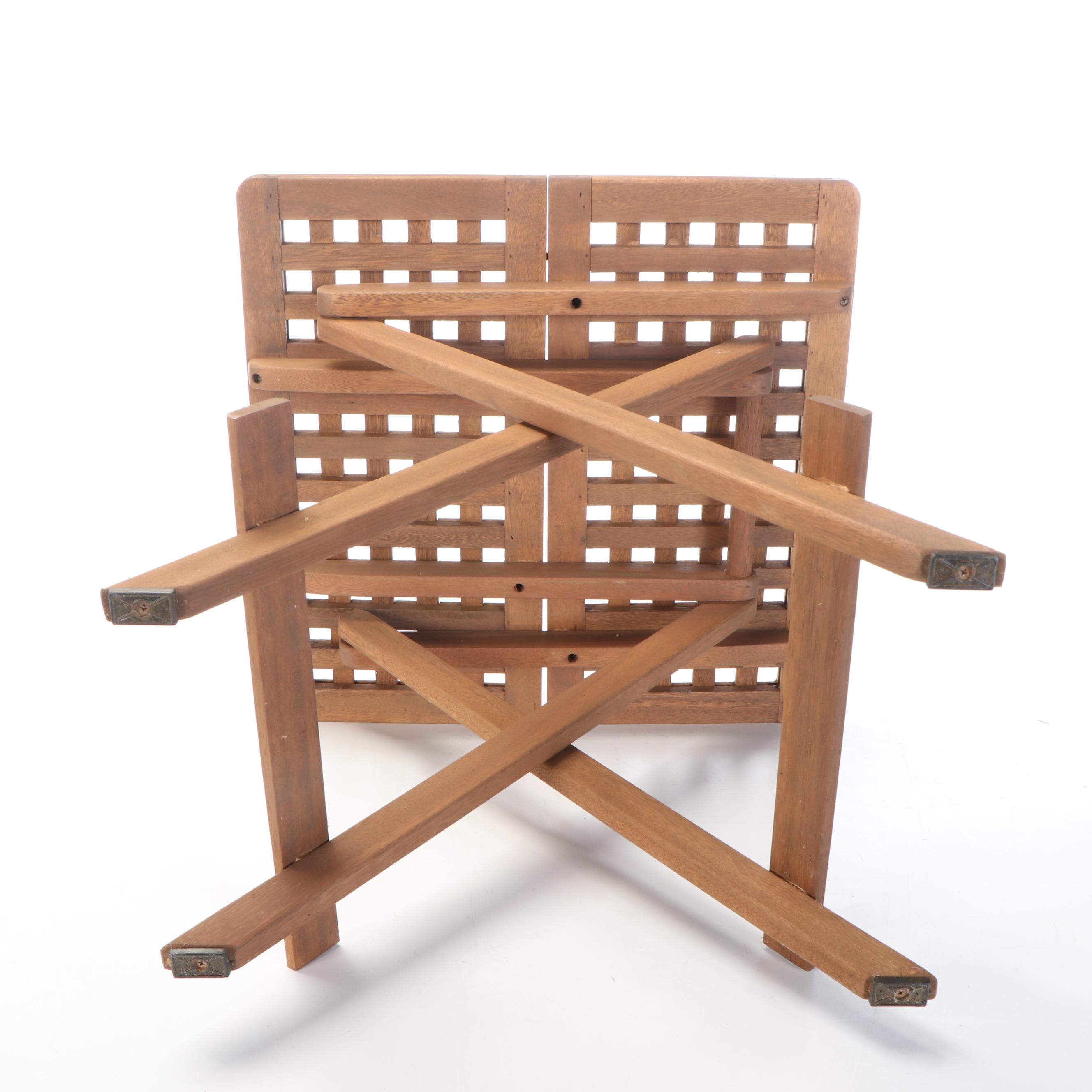 Pair of Outdoor Interiors Wooden Folding Tables