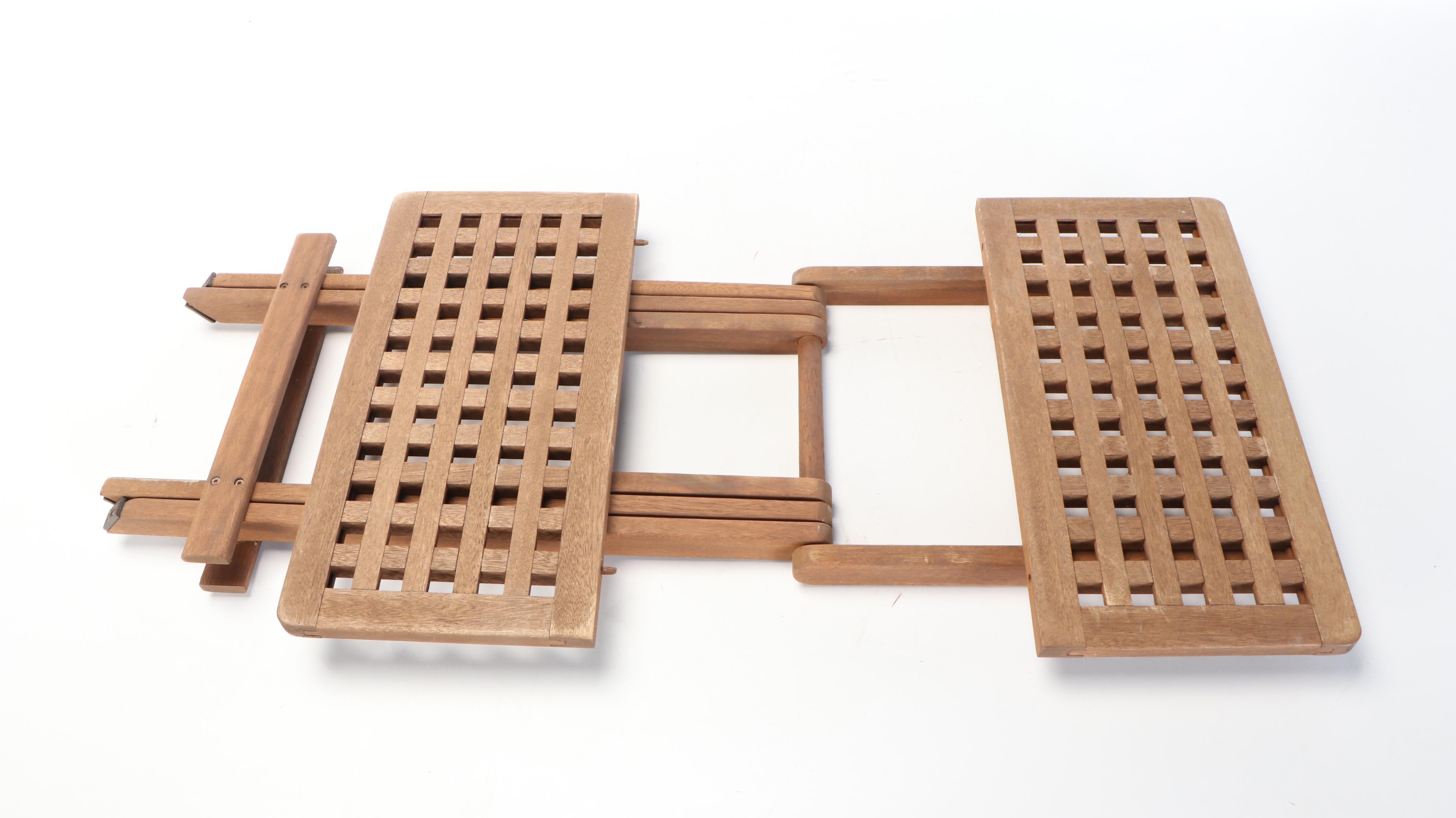 Pair of Outdoor Interiors Wooden Folding Tables