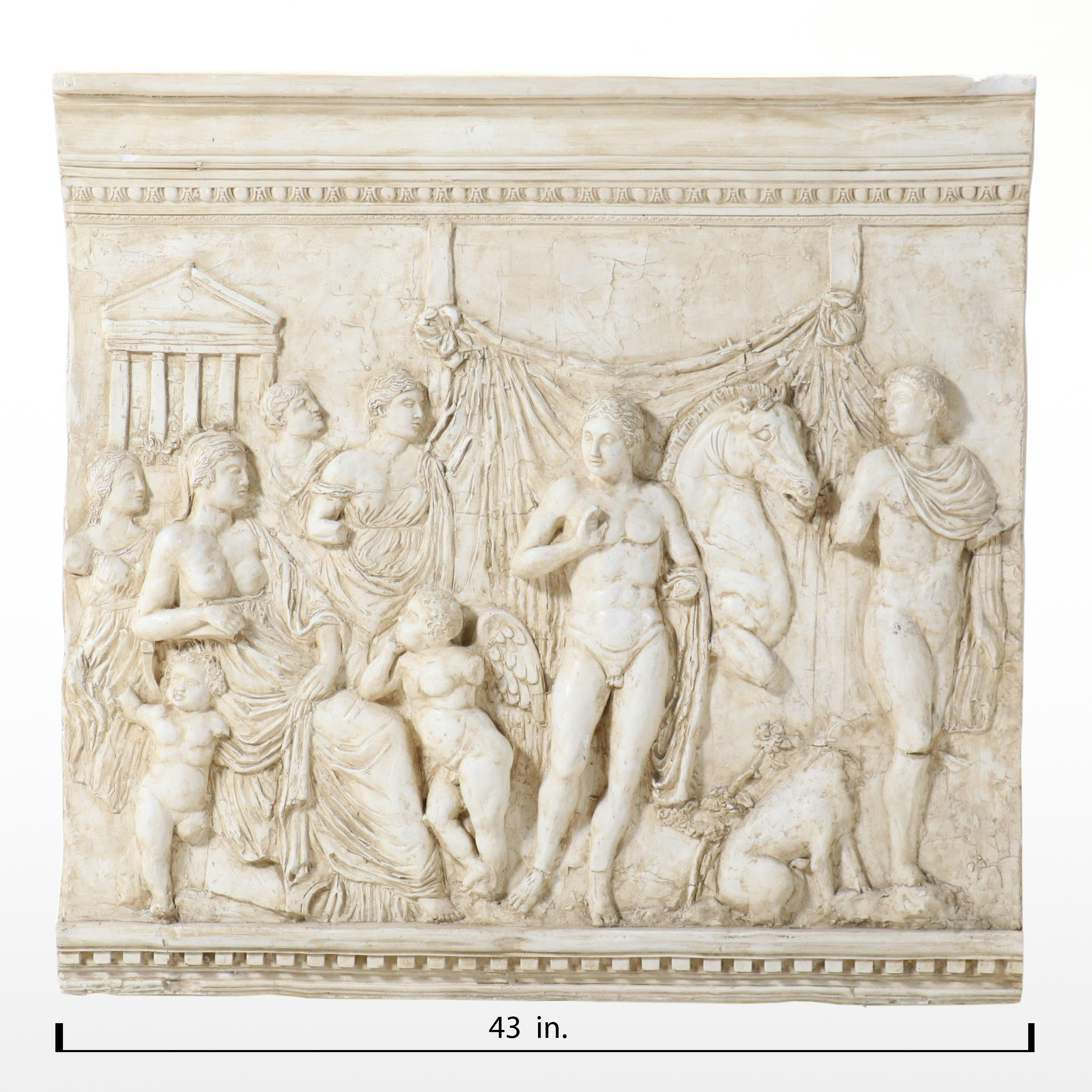 Neoclassical Style Cast Plaster Faux Frieze