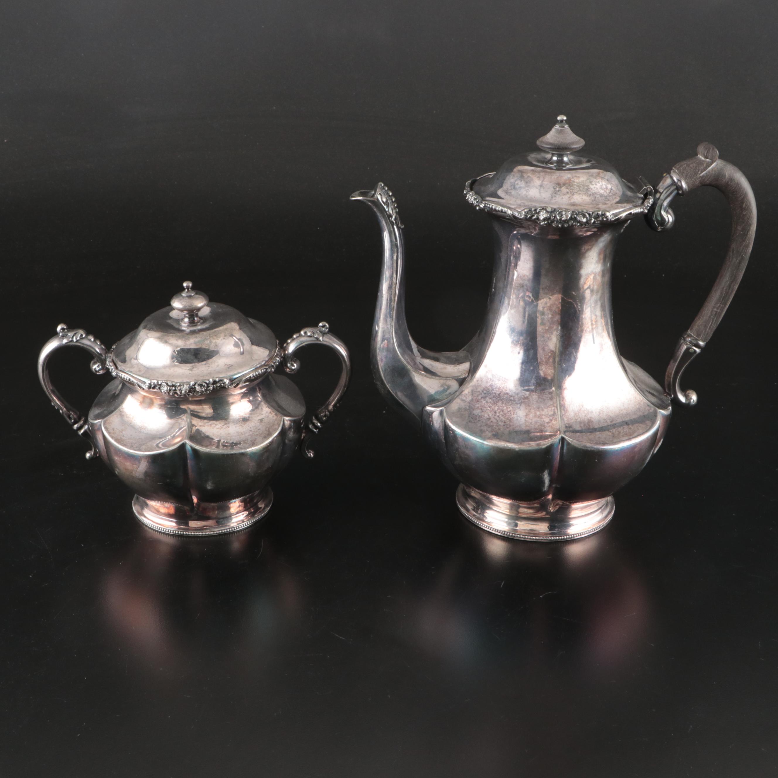 Pairpoint Mfg Co. Silver Plate Tea Set with Tray, Early to Mid-20th Century