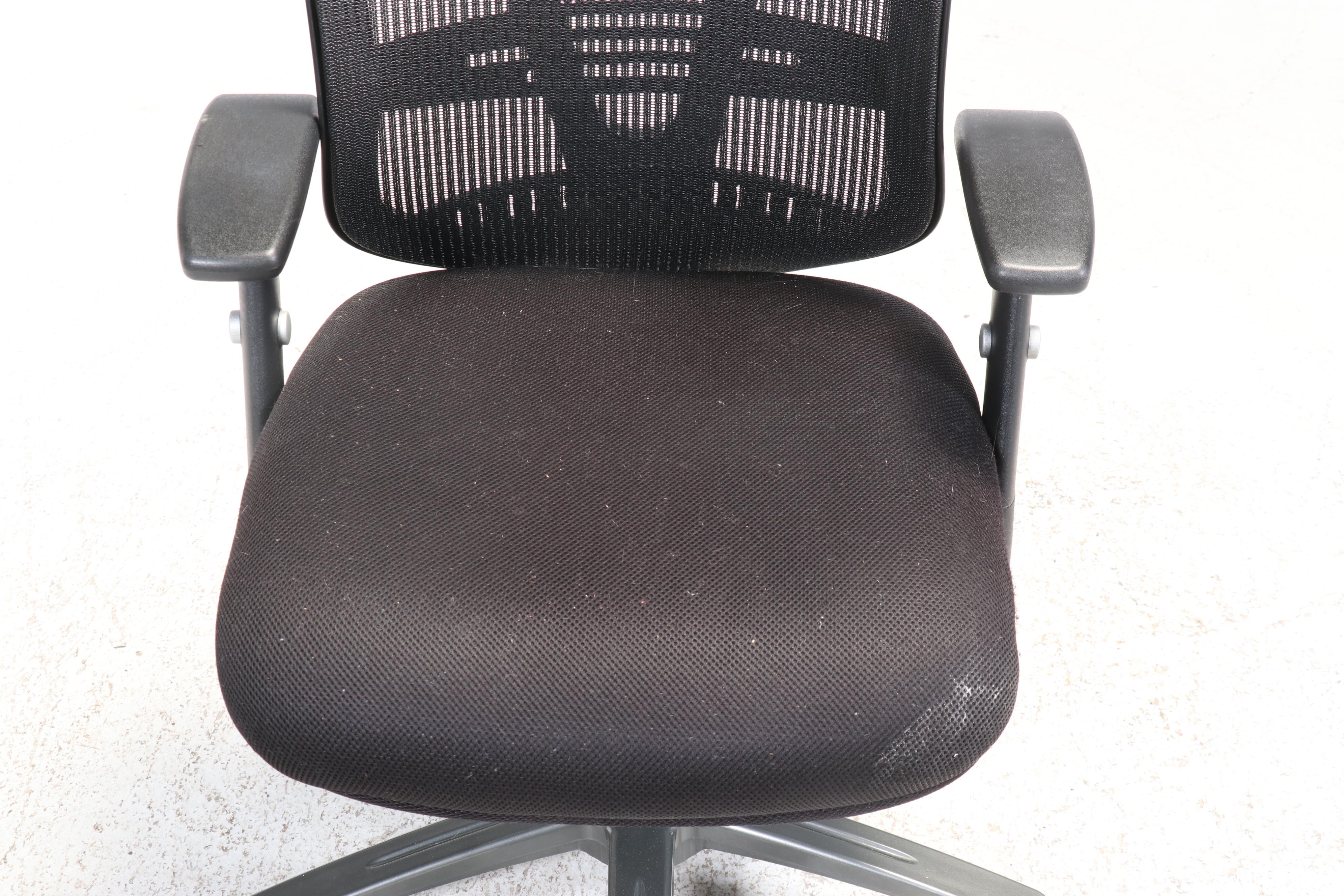 HON Walnut Laminate Office Desk with United Stationers Supply Executive Chair