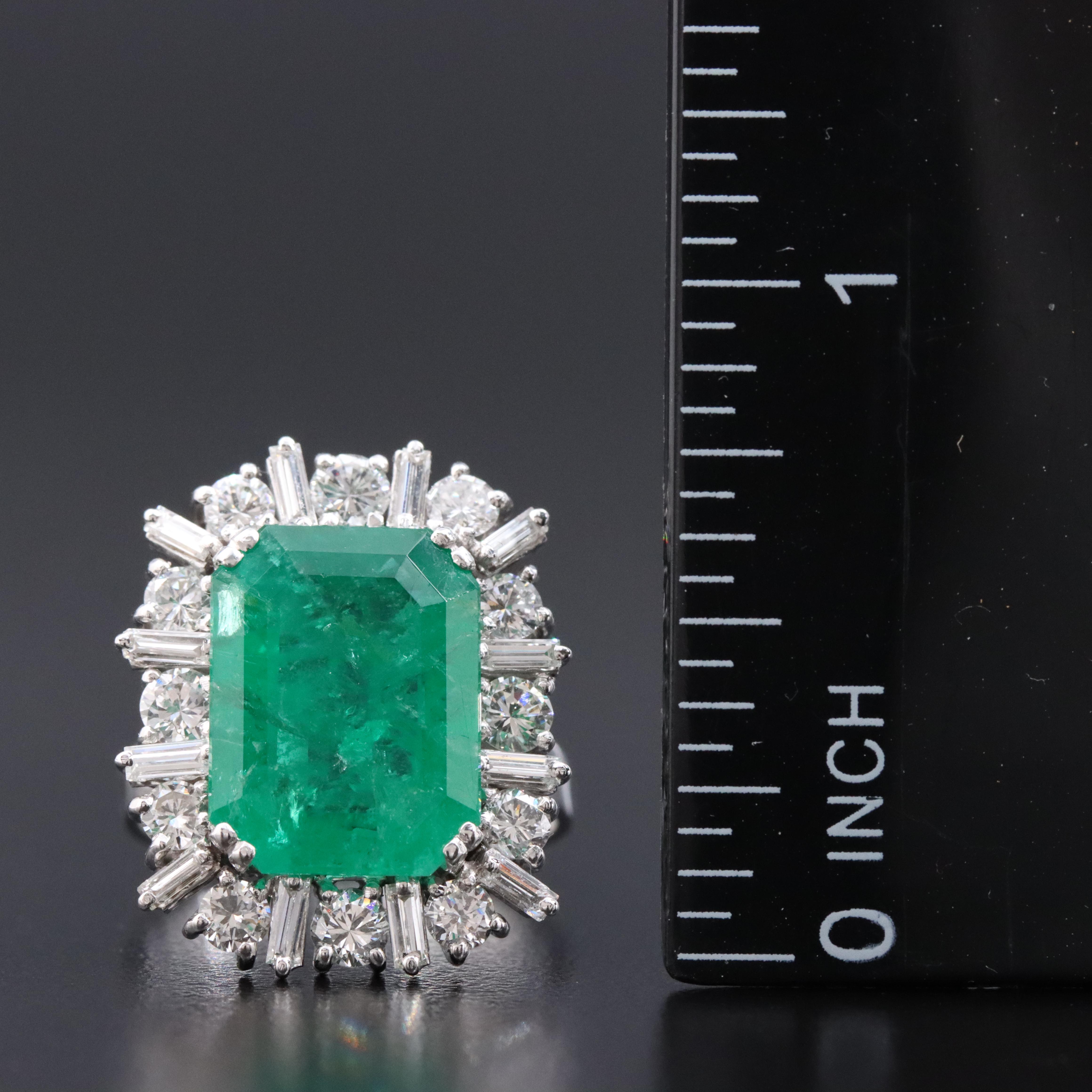 18K 5.96 CT Zambian Emerald and 1.08 CTW Diamond Ring with GIA Report
