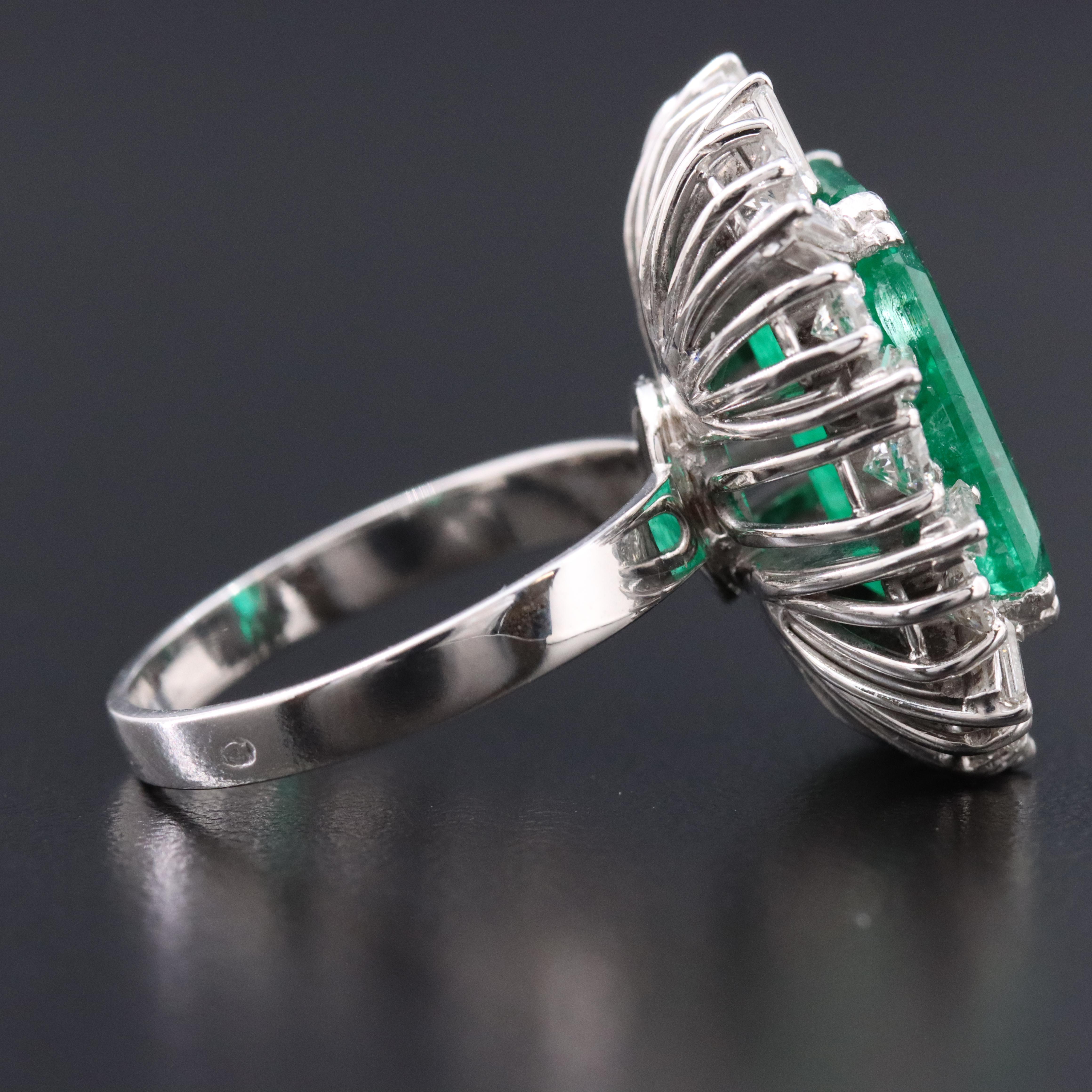 18K 5.96 CT Zambian Emerald and 1.08 CTW Diamond Ring with GIA Report