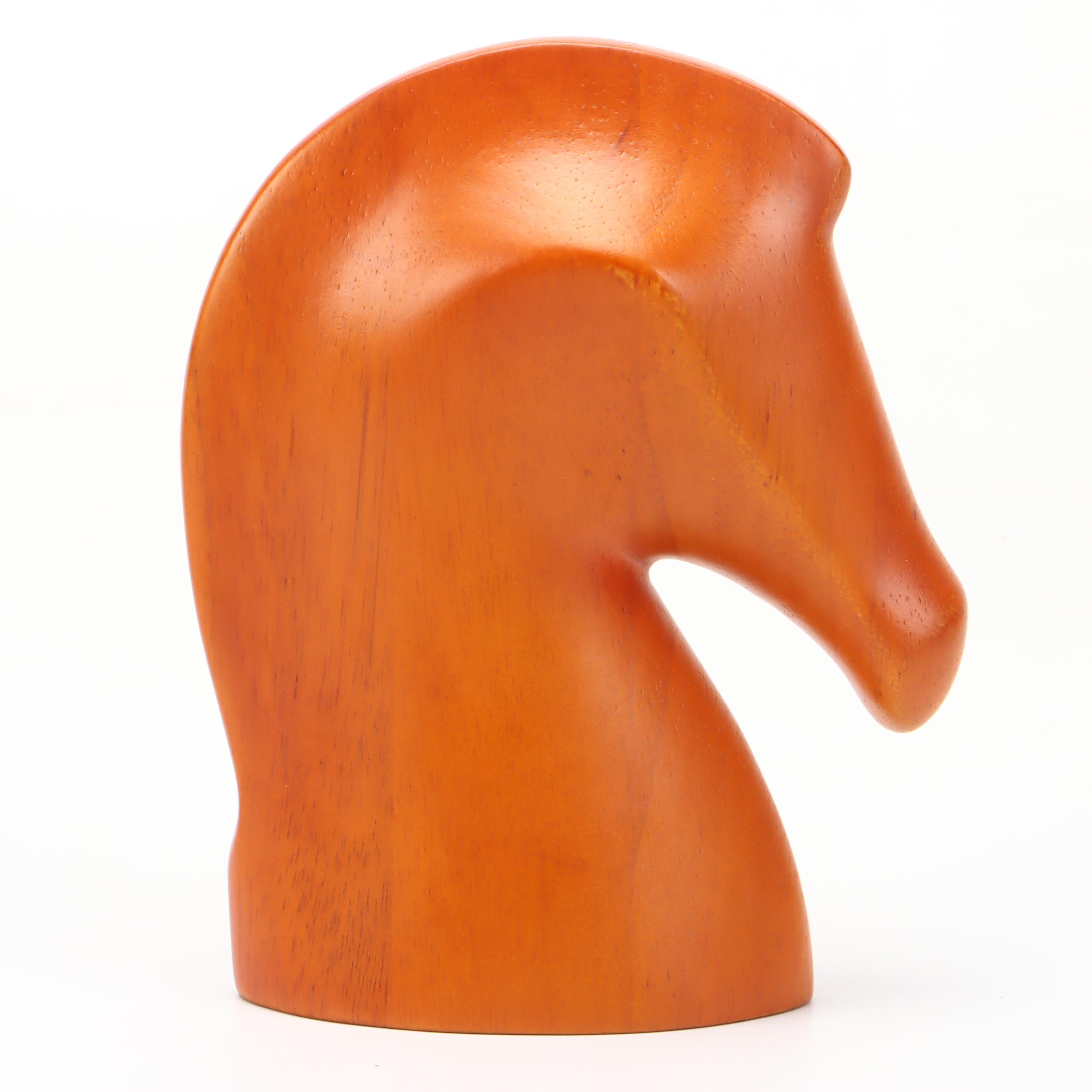 Hermès "Samarcande" Mahogany Horse Head Sculptural Paperweight