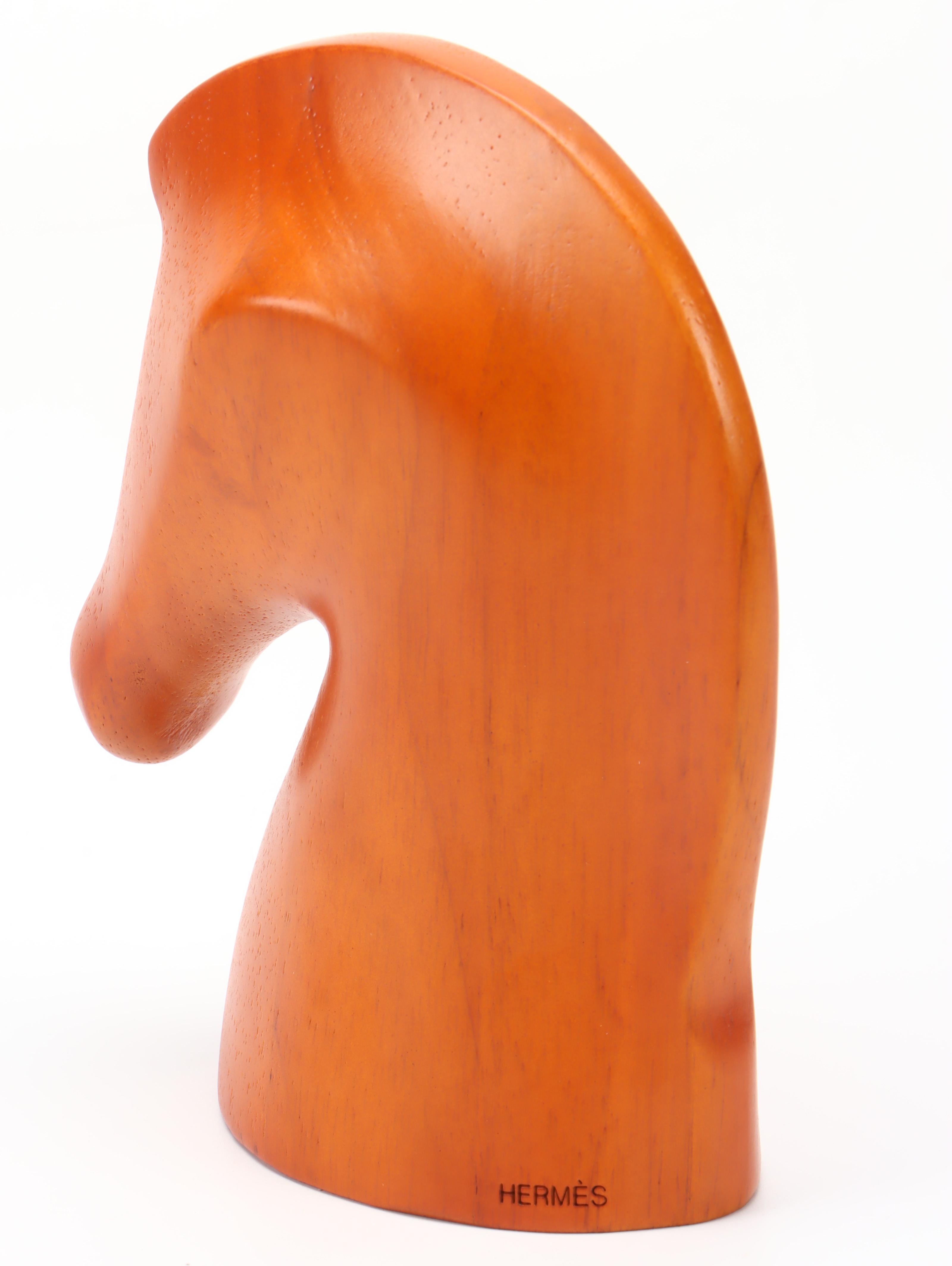 Hermès "Samarcande" Mahogany Horse Head Sculptural Paperweight