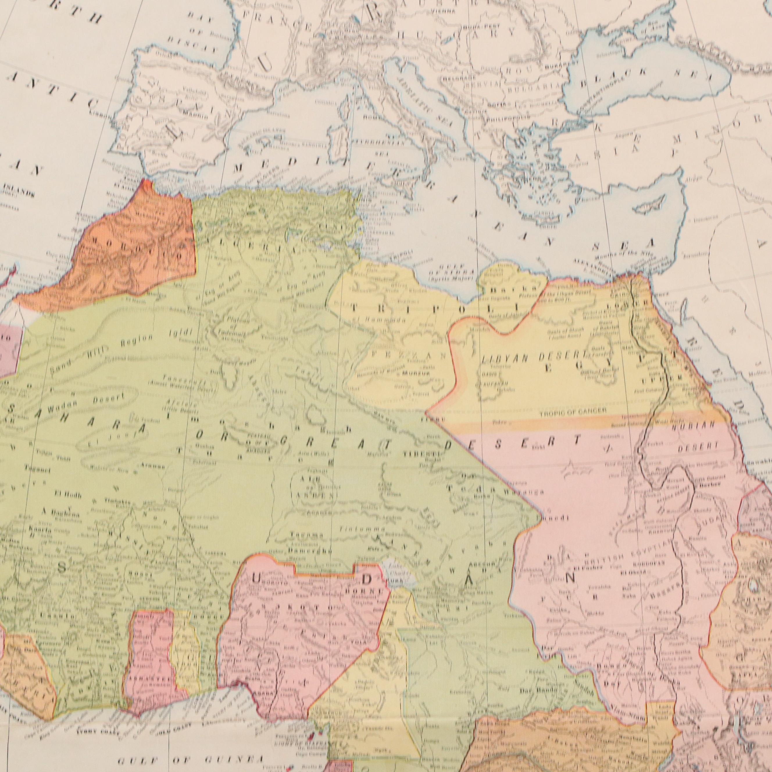Wall Mirror and Rand McNally Atlas Map of Africa