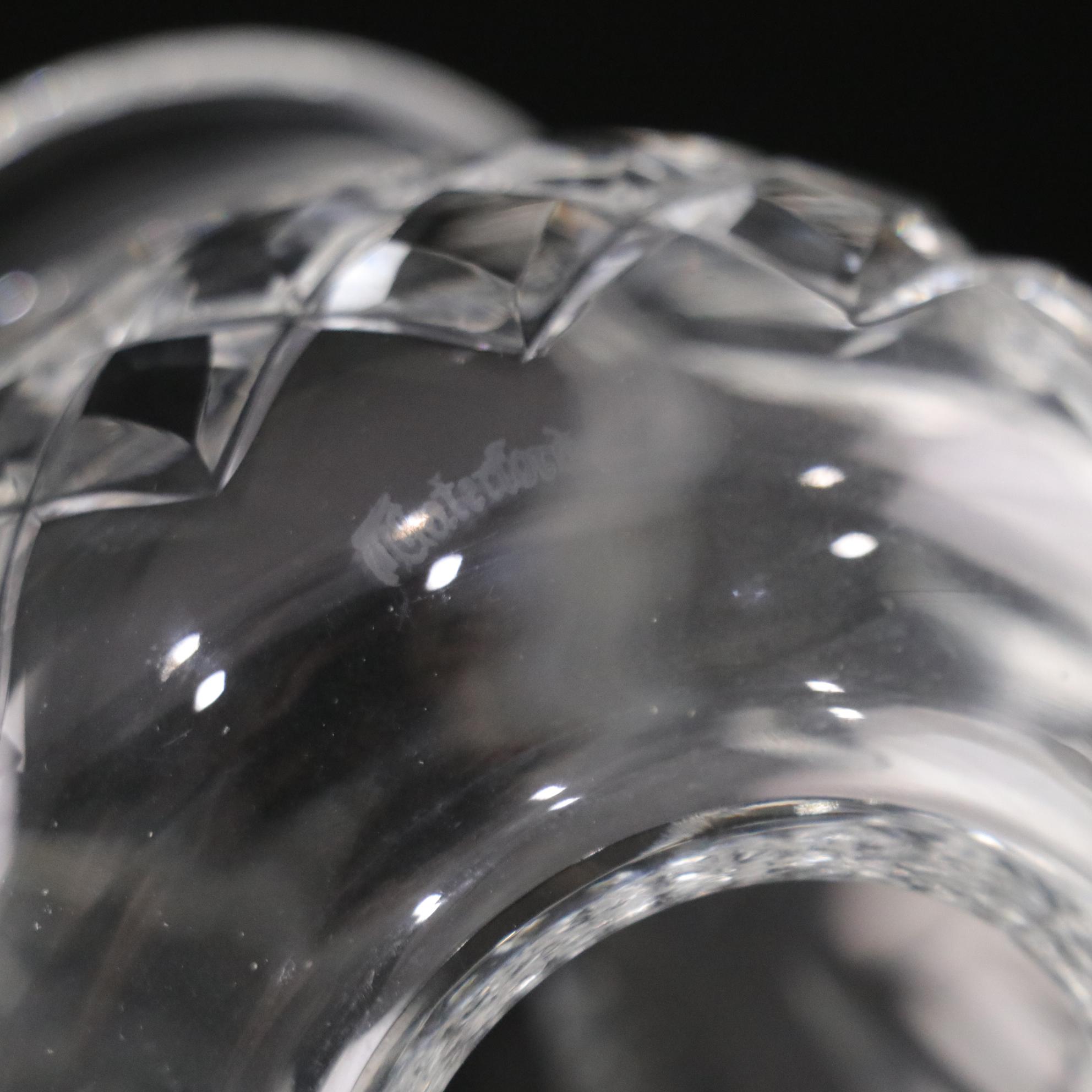 Waterford Crystal "Alana" and "Lismore" Hurricane Lamp Candle Holders