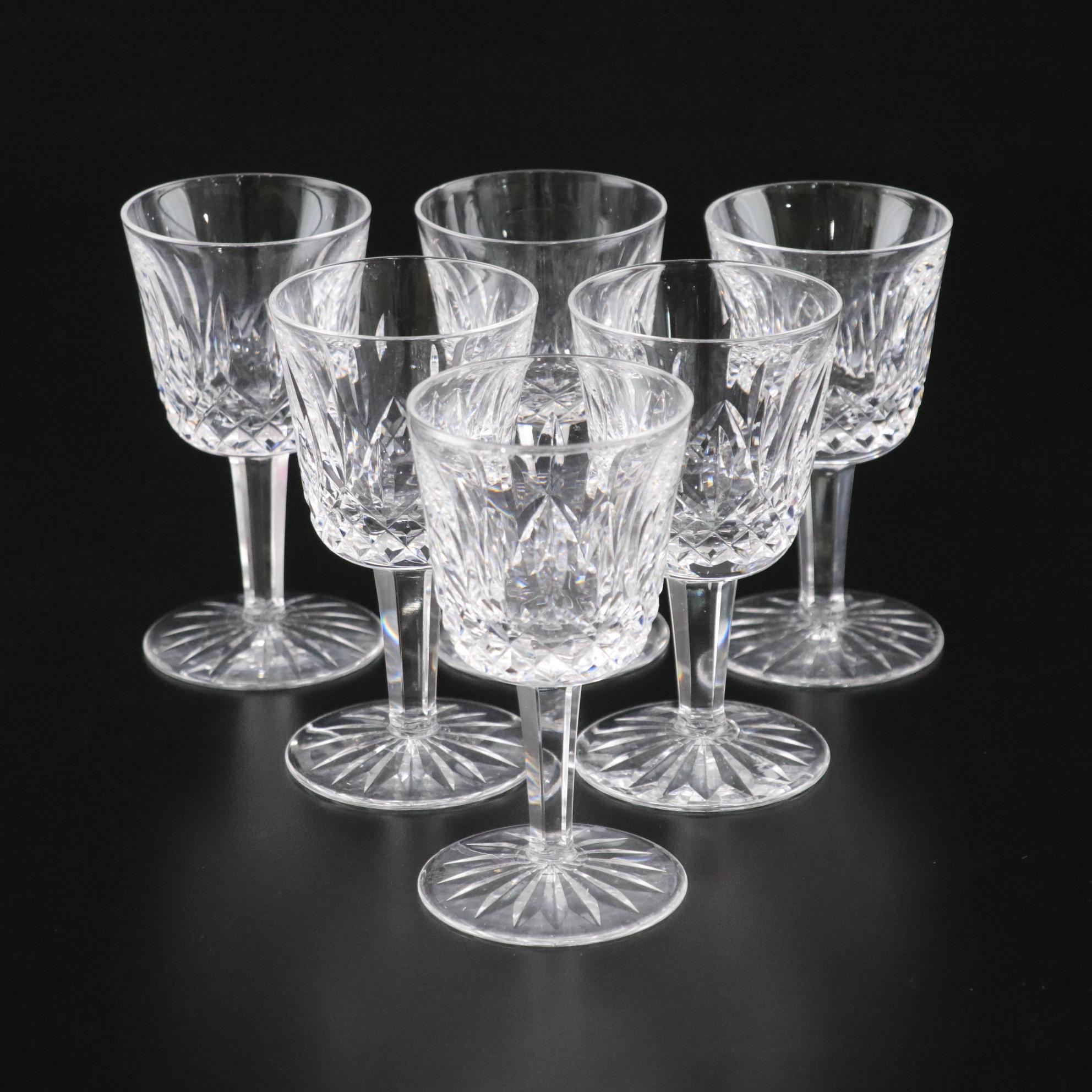 Waterford Crystal "Lismore" Port Wine Glasses, Mid to Late 20th C.