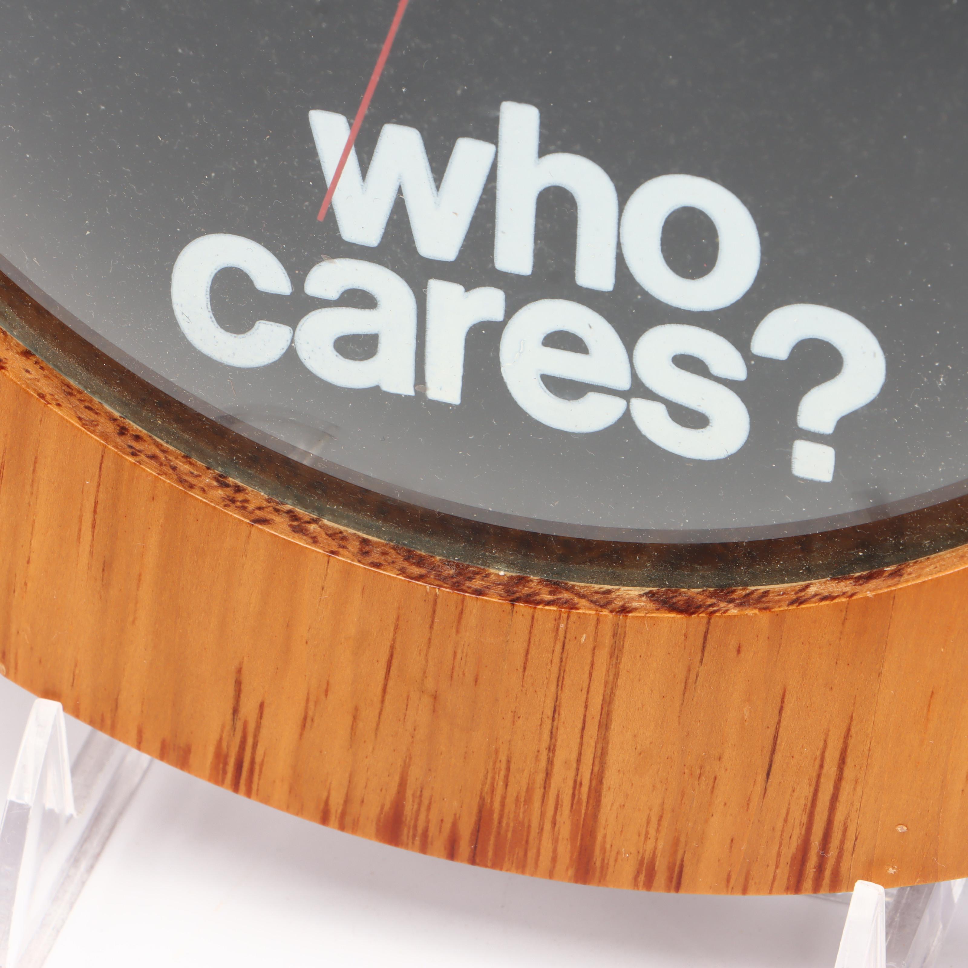 Wersch Who Cares? Wall Clock with Other Wooden Stand, Mid-20th Century