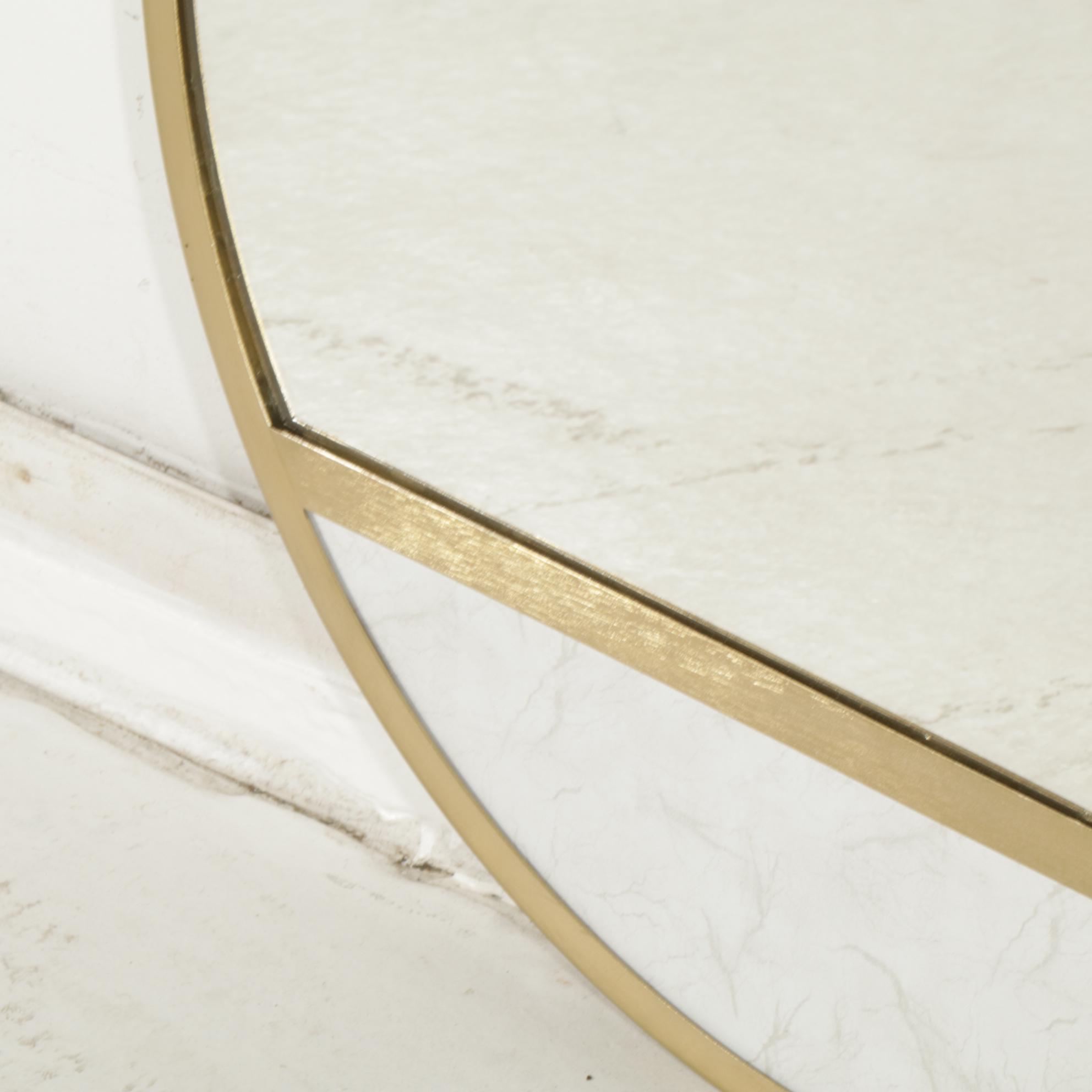 Threshold for Target Gold Finished Metal Round Wall Mirrors, 21st Century