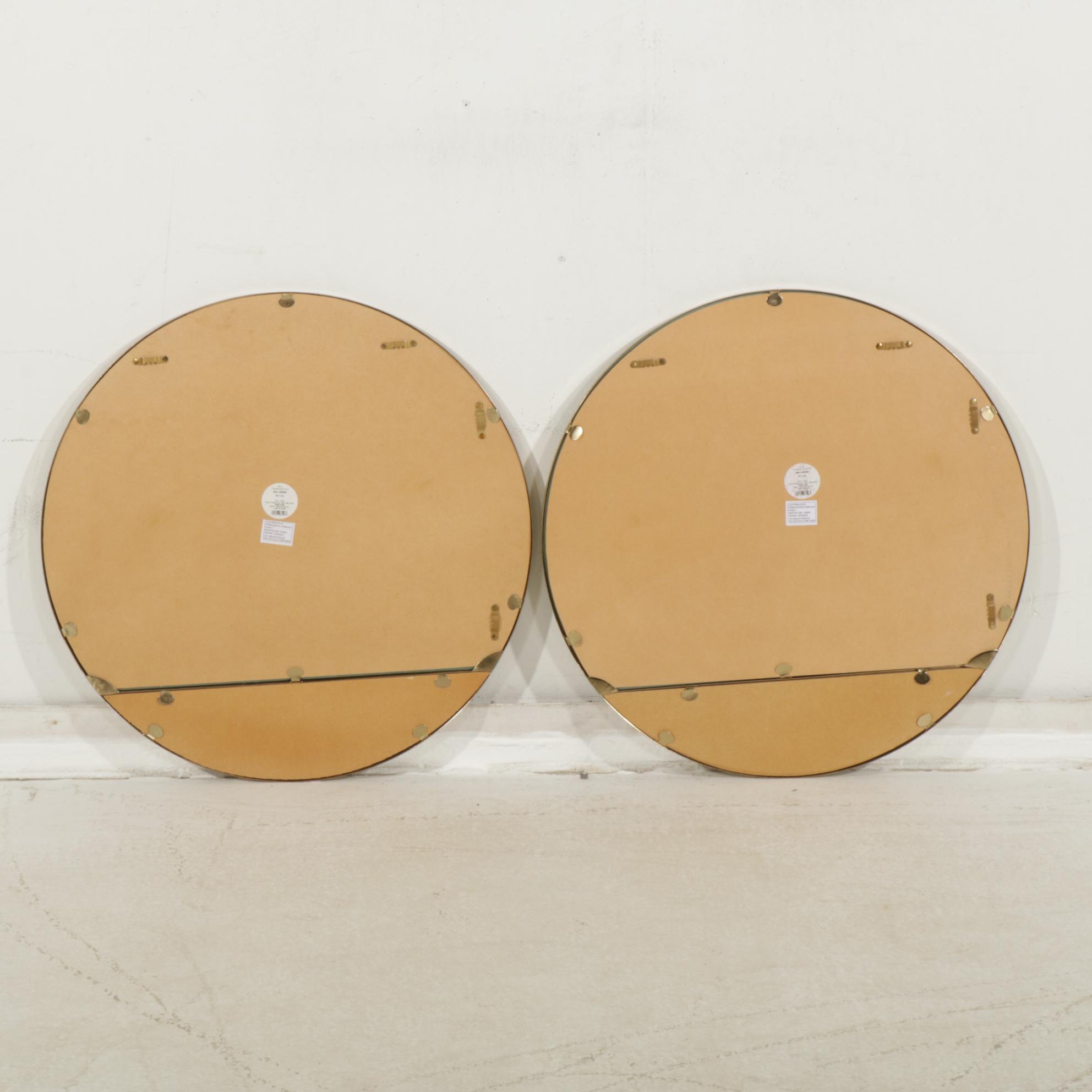 Threshold for Target Gold Finished Metal Round Wall Mirrors, 21st Century