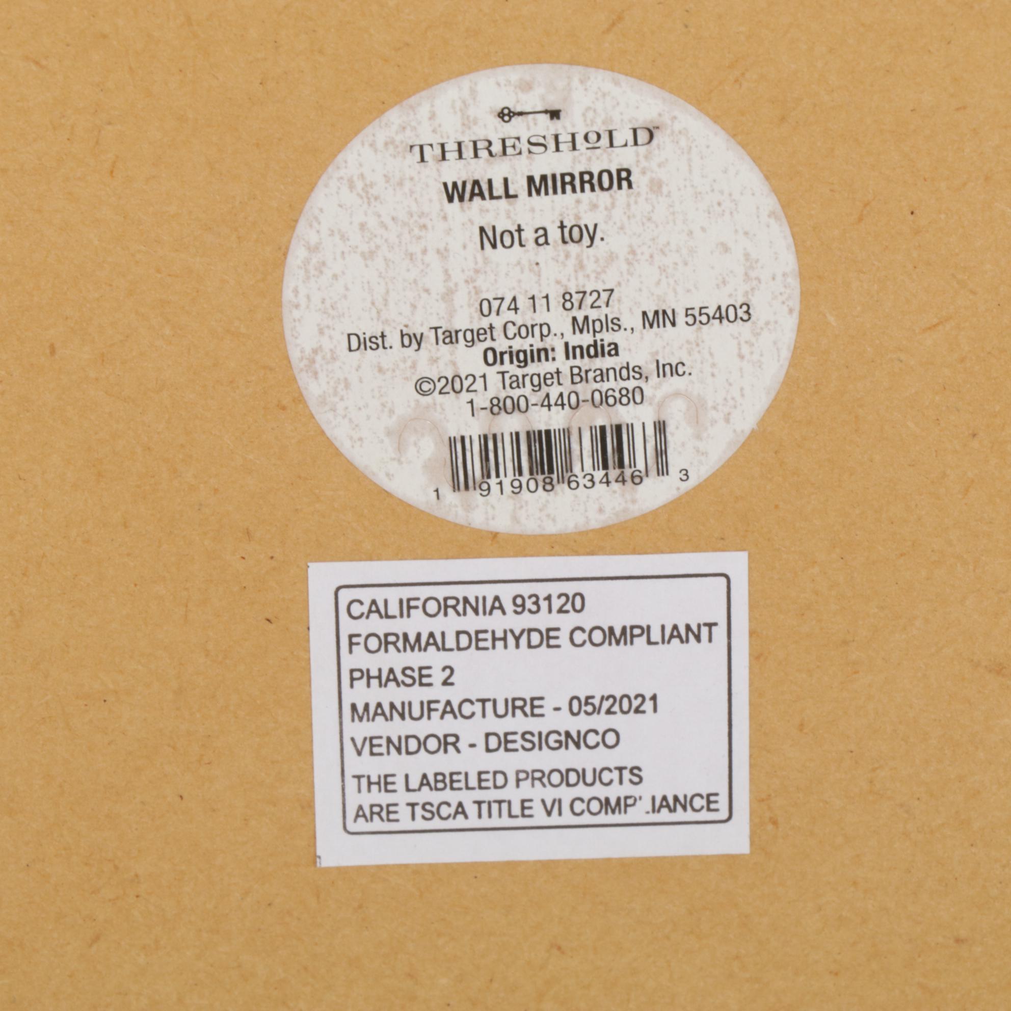 Threshold for Target Gold Finished Metal Round Wall Mirrors, 21st Century