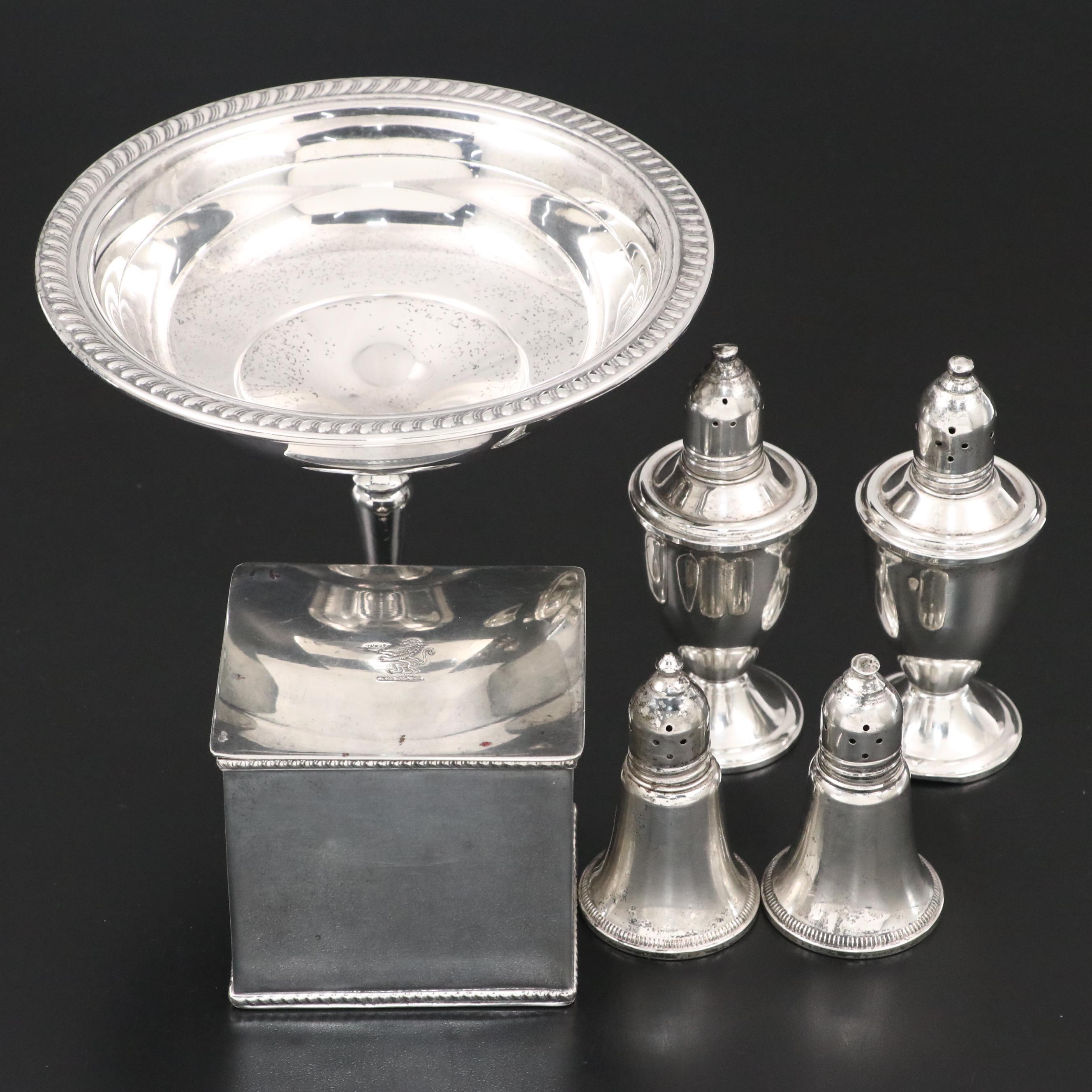 Israel Freeman & Sons Armorial Engraved Box with Other Weighted Sterling Décor