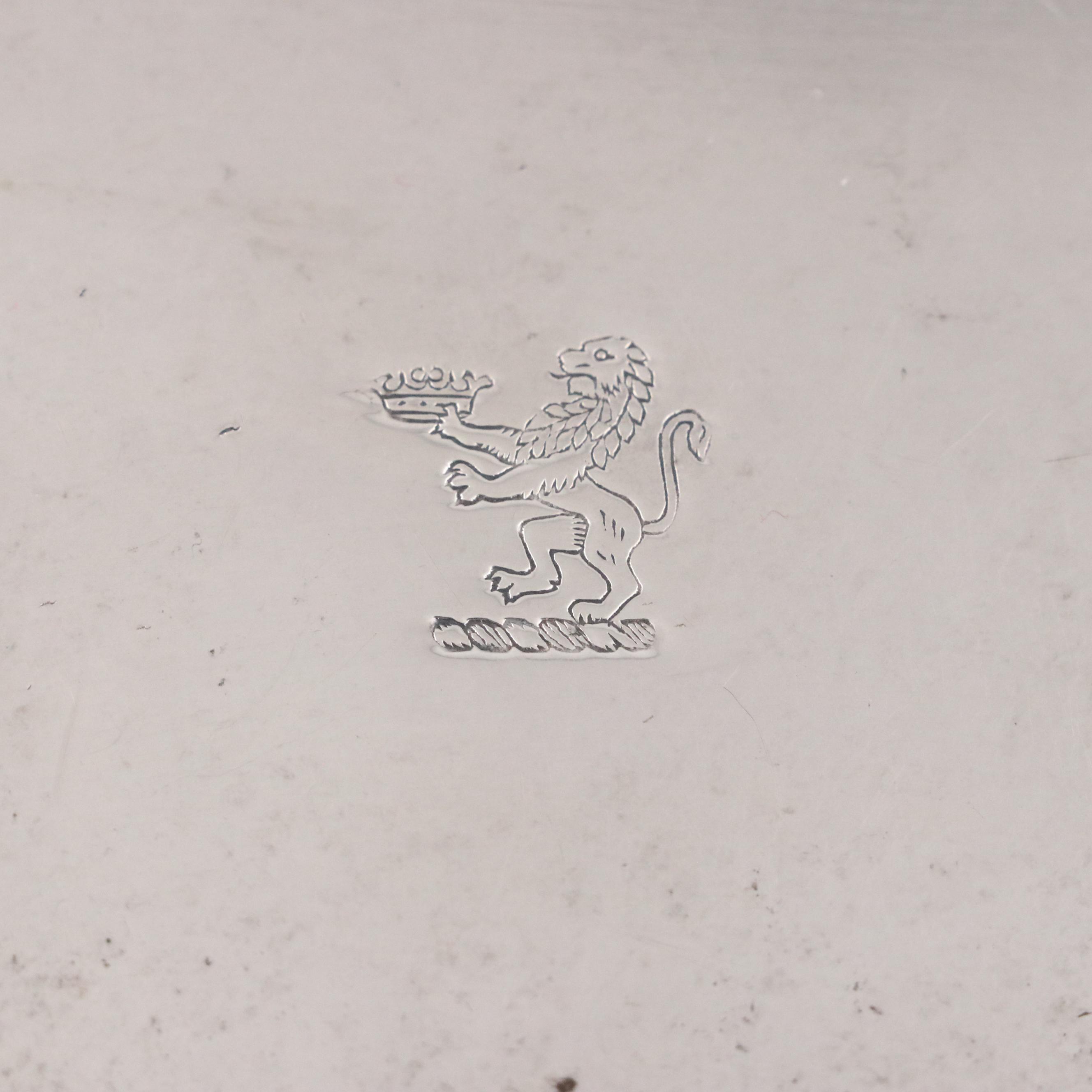 Israel Freeman & Sons Armorial Engraved Box with Other Weighted Sterling Décor