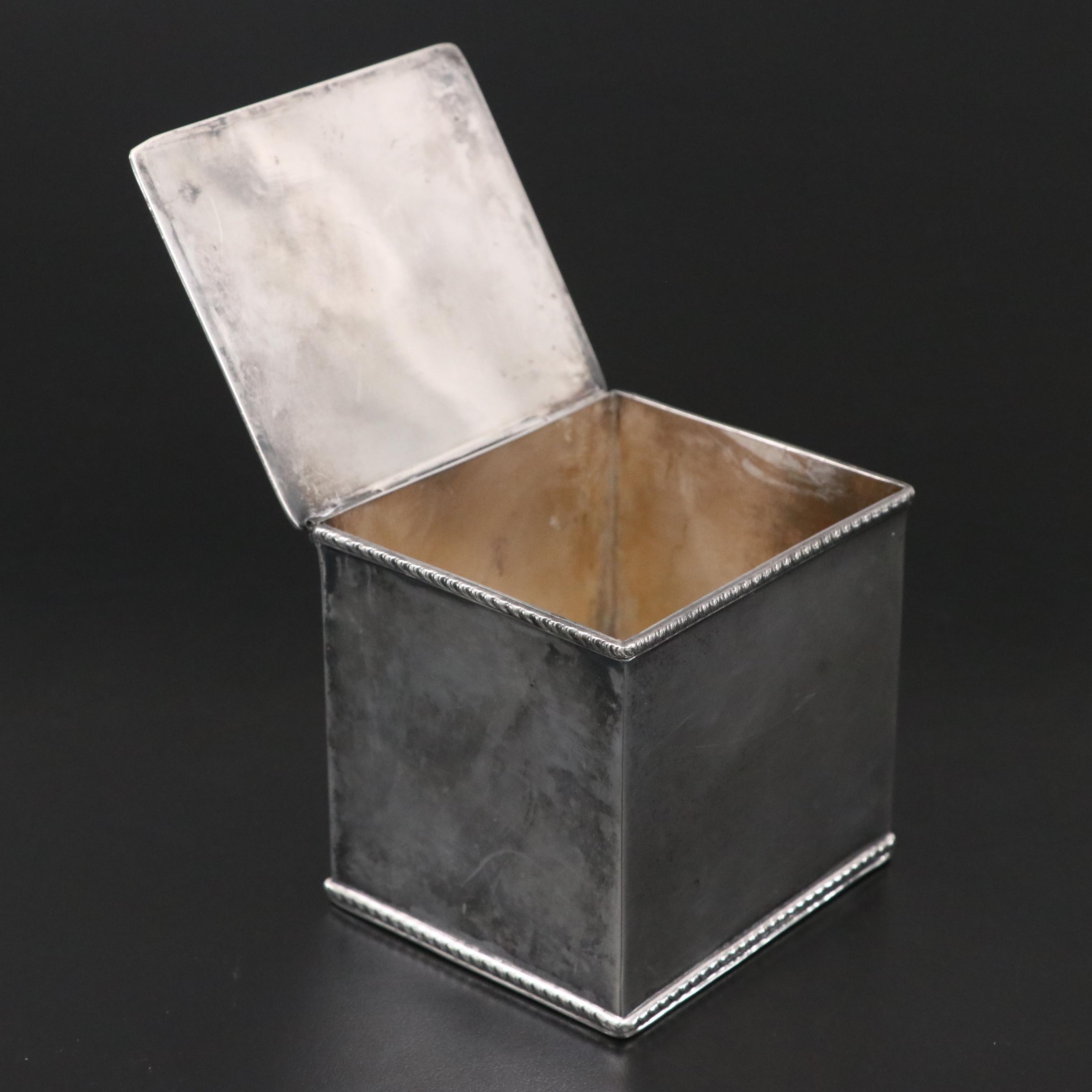 Israel Freeman & Sons Armorial Engraved Box with Other Weighted Sterling Décor