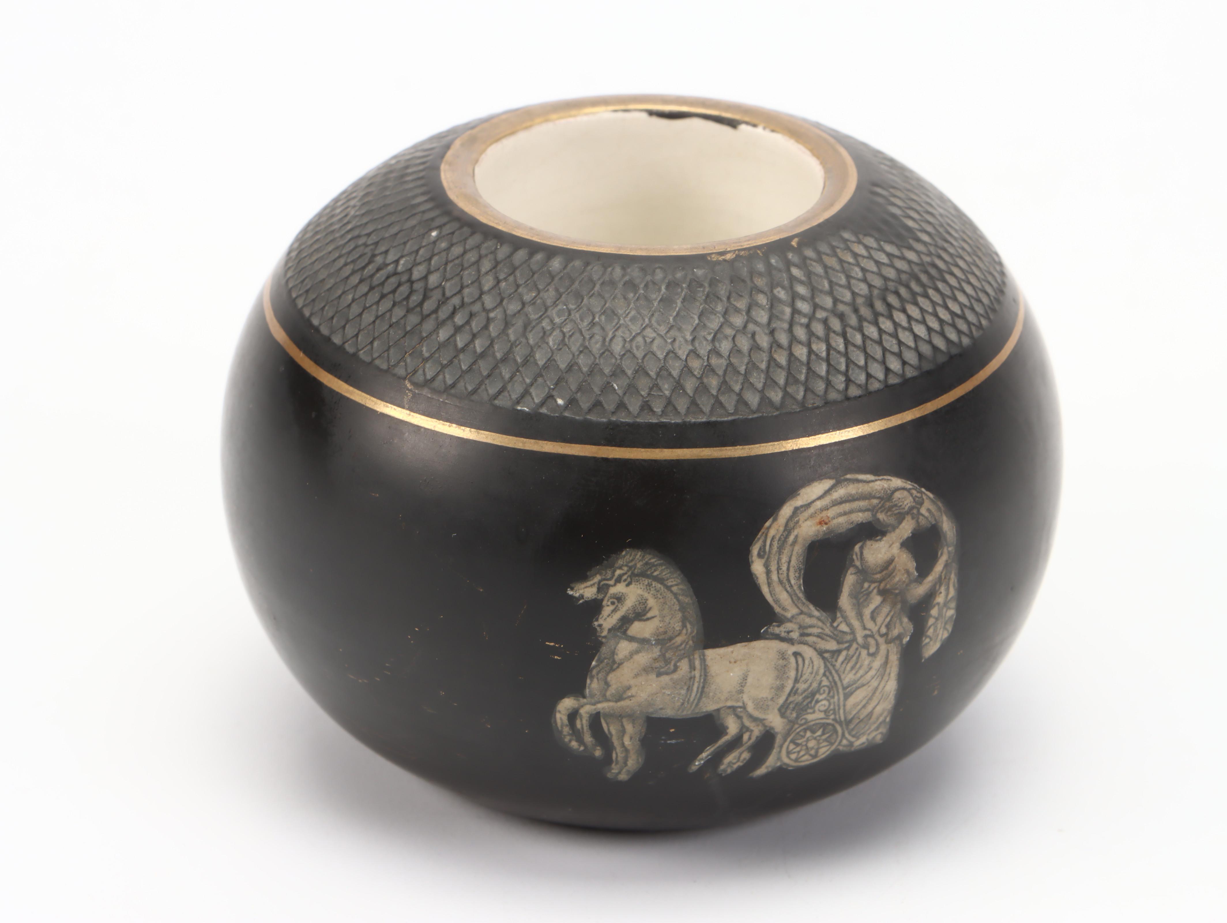 Felix & Richard Pratt "Etruscan" Match Striker and Other Prattware Mustard Pots