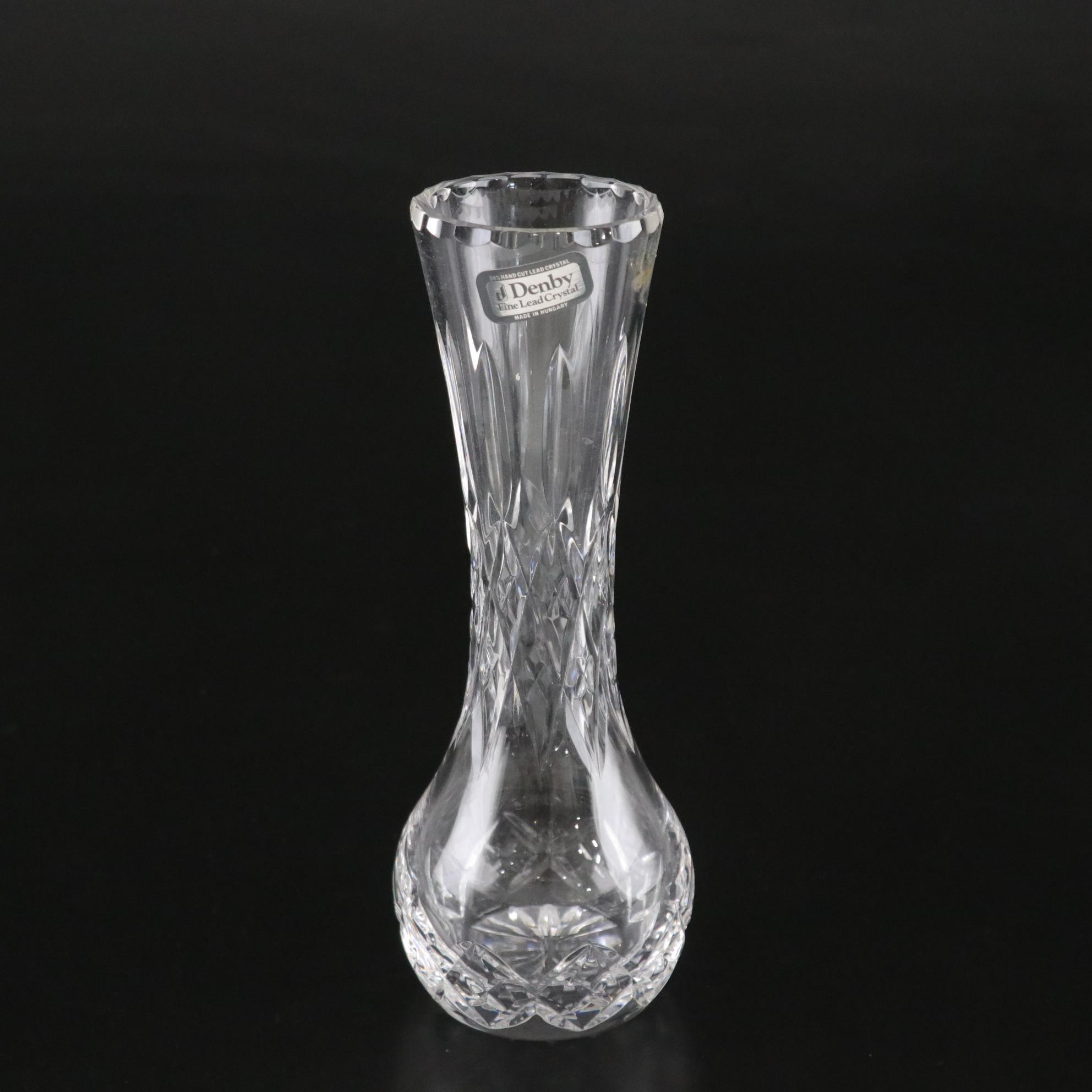 Sculptured Crystal Bowl, Waterford Ashtray & Denby Crystal Bud Vase