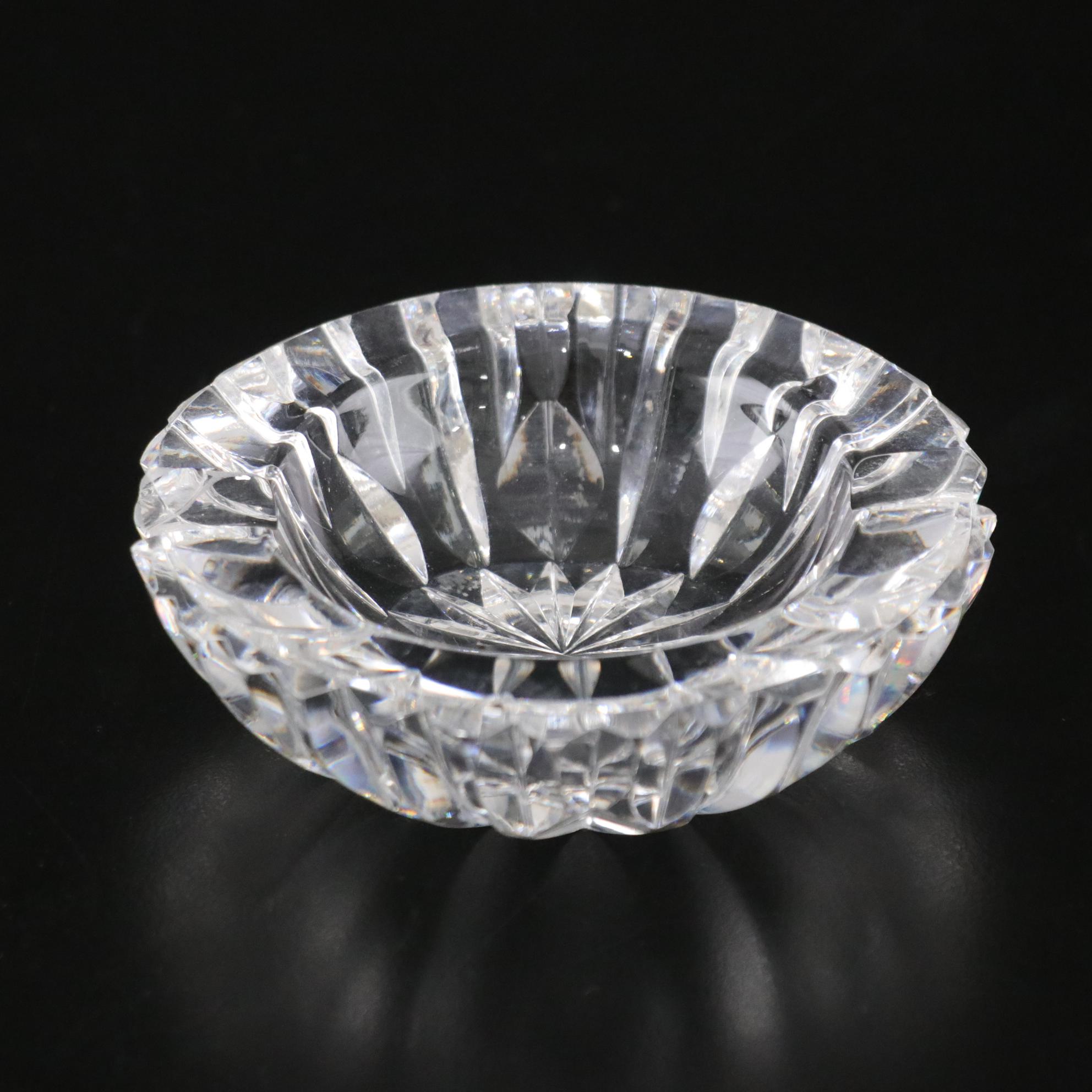 Sculptured Crystal Bowl, Waterford Ashtray & Denby Crystal Bud Vase