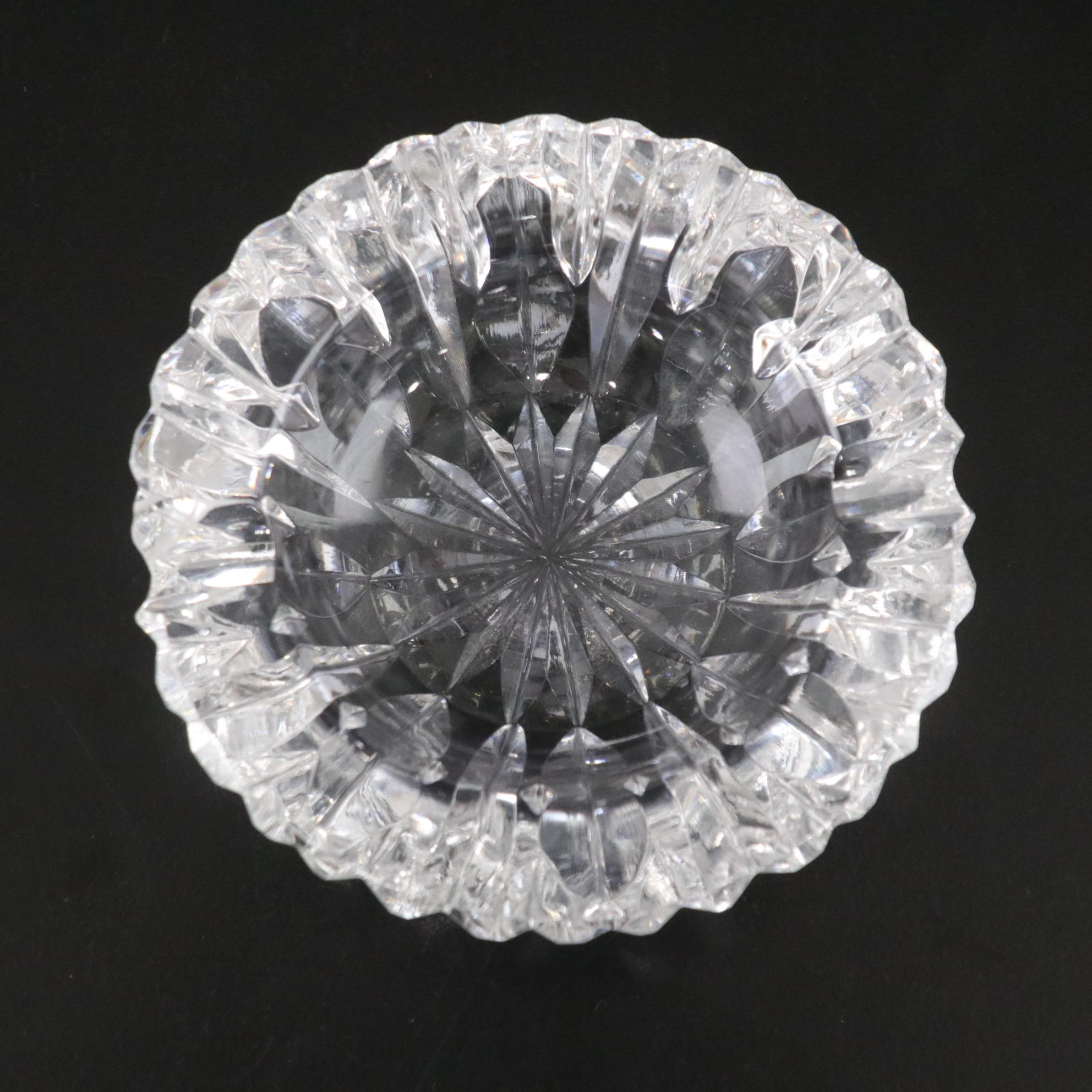 Sculptured Crystal Bowl, Waterford Ashtray & Denby Crystal Bud Vase