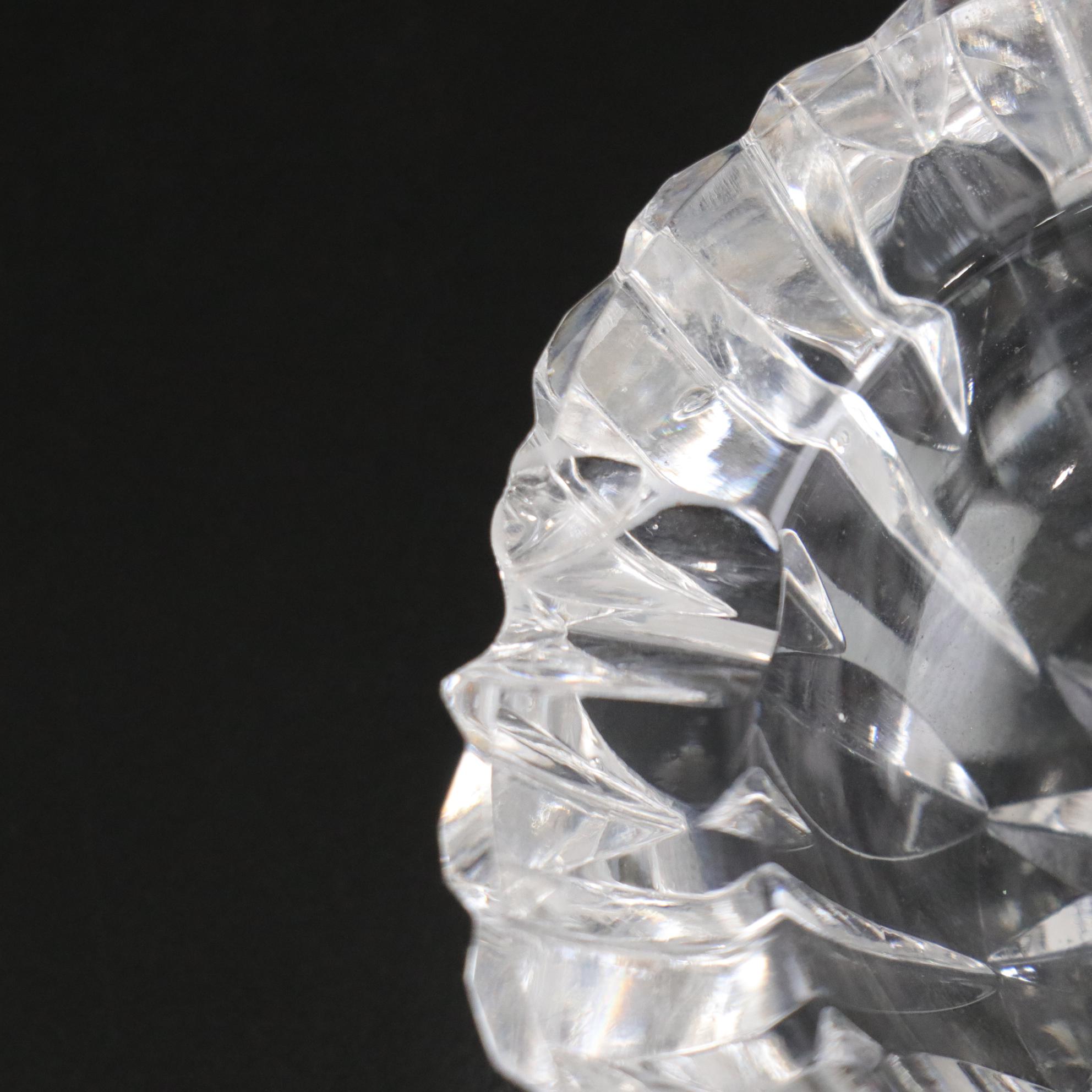 Sculptured Crystal Bowl, Waterford Ashtray & Denby Crystal Bud Vase